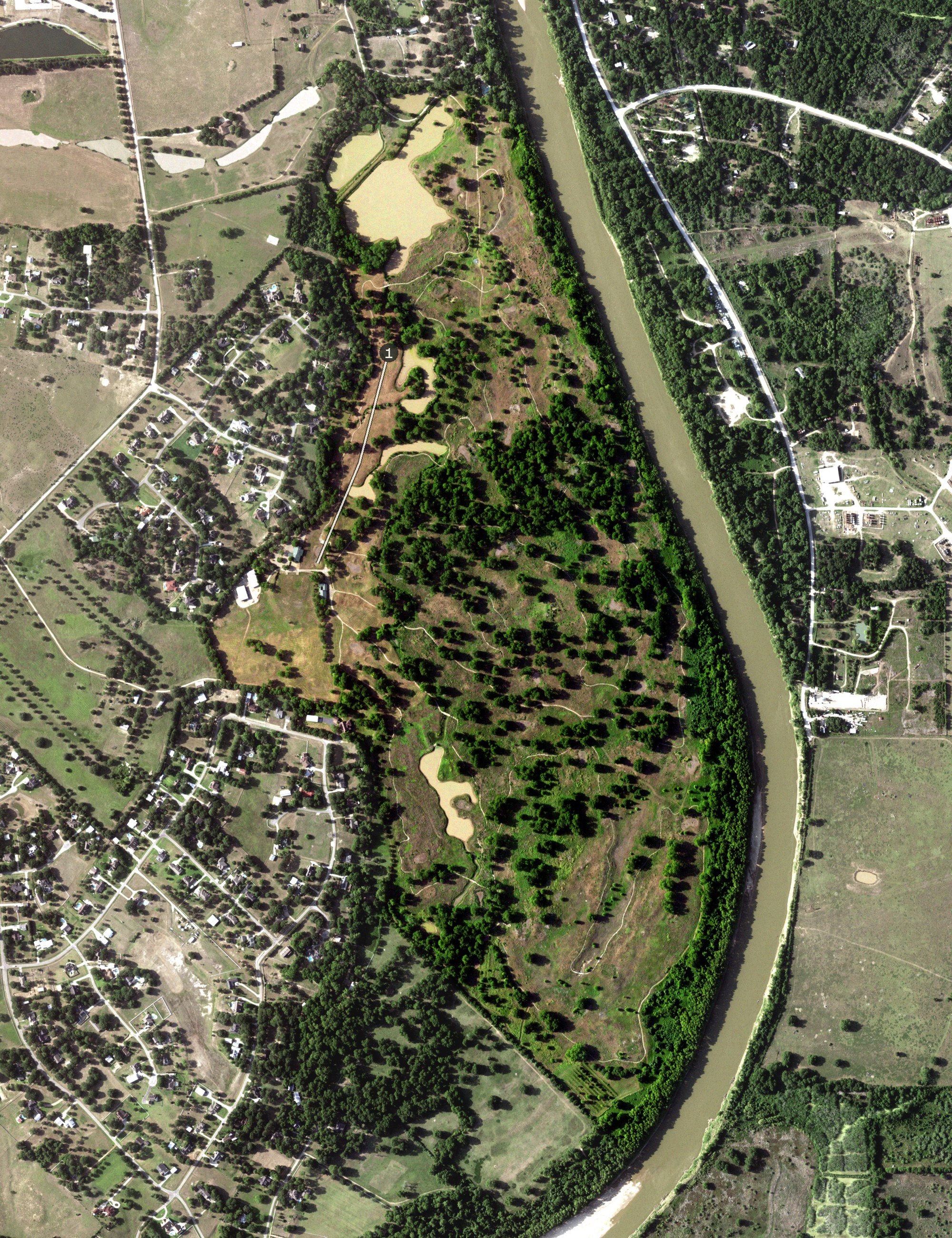 Aerial view of River Ridge Golf Club, TX