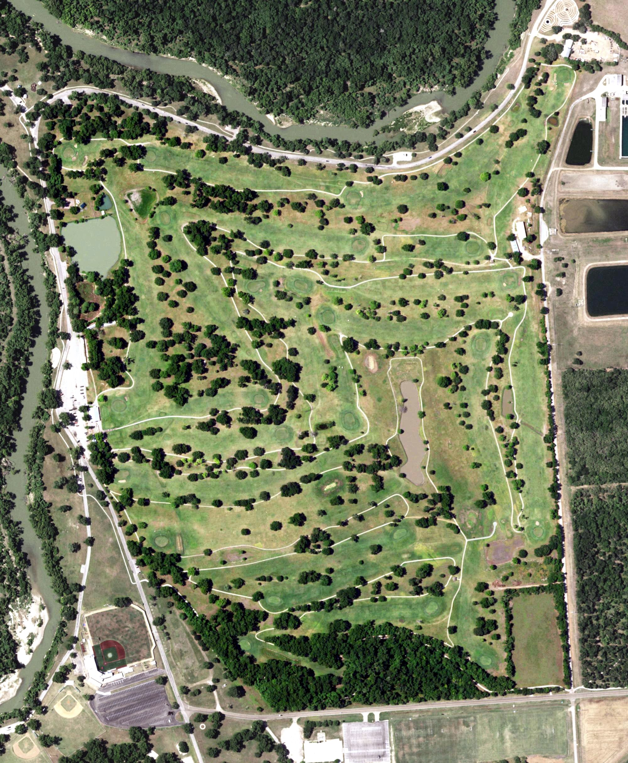 Aerial view of Riverside Golf Course, TX