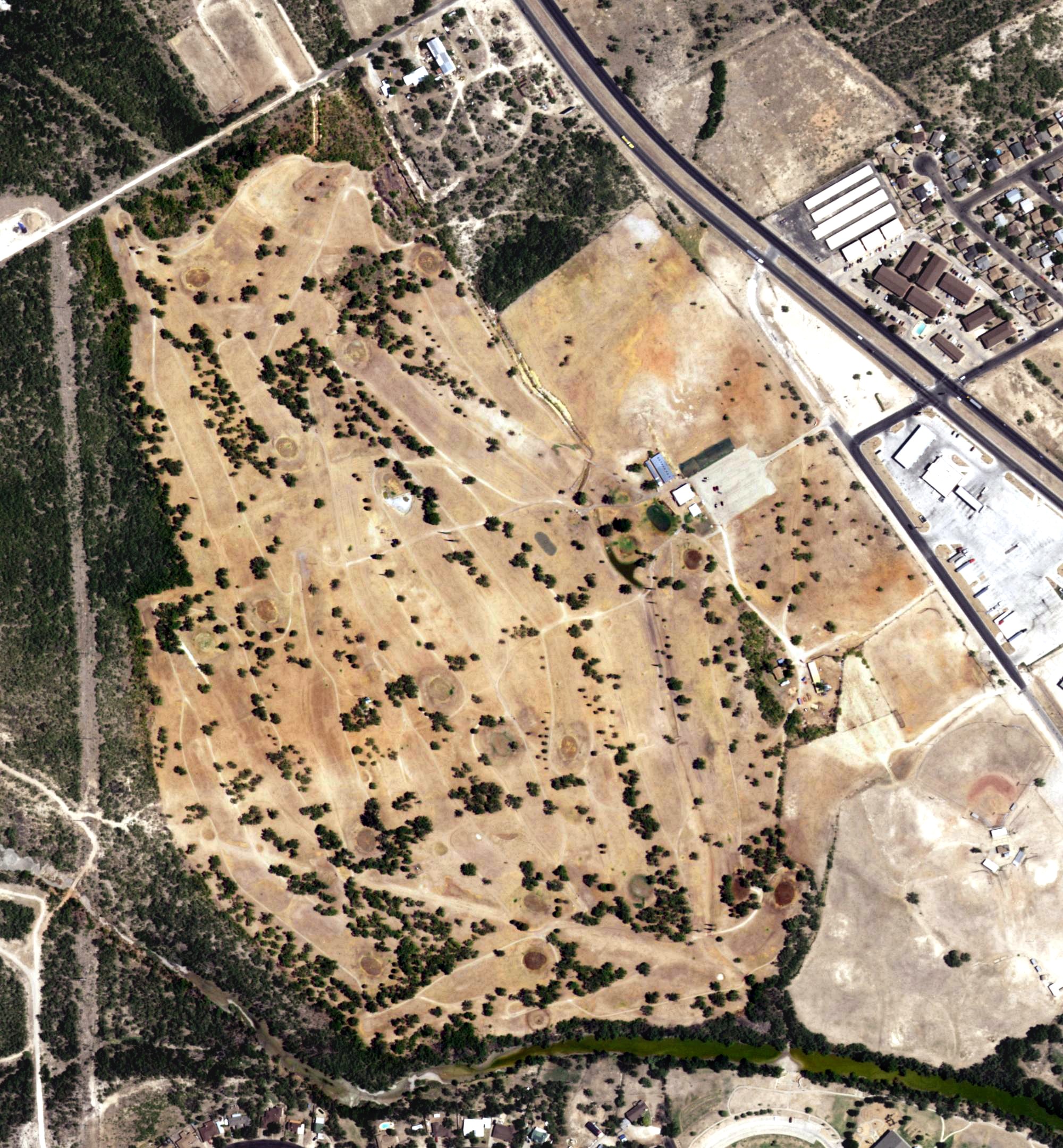Aerial view of Riverside Hills Golf Club, TX