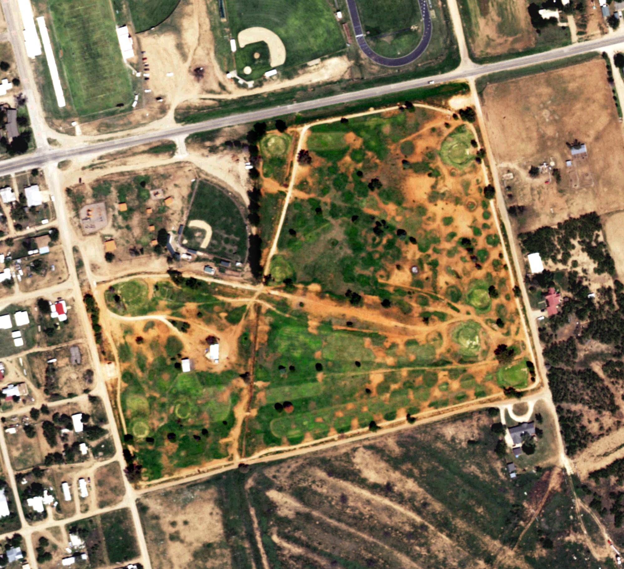 Aerial view of Rotan Golf Club, TX