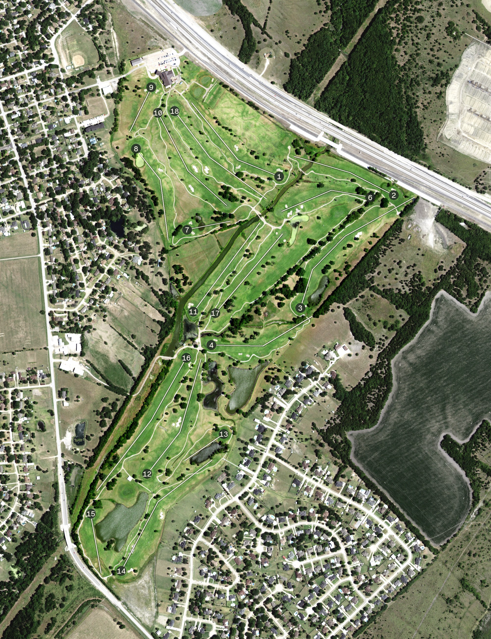 Aerial view of Rusted Rail Golf Club, TX