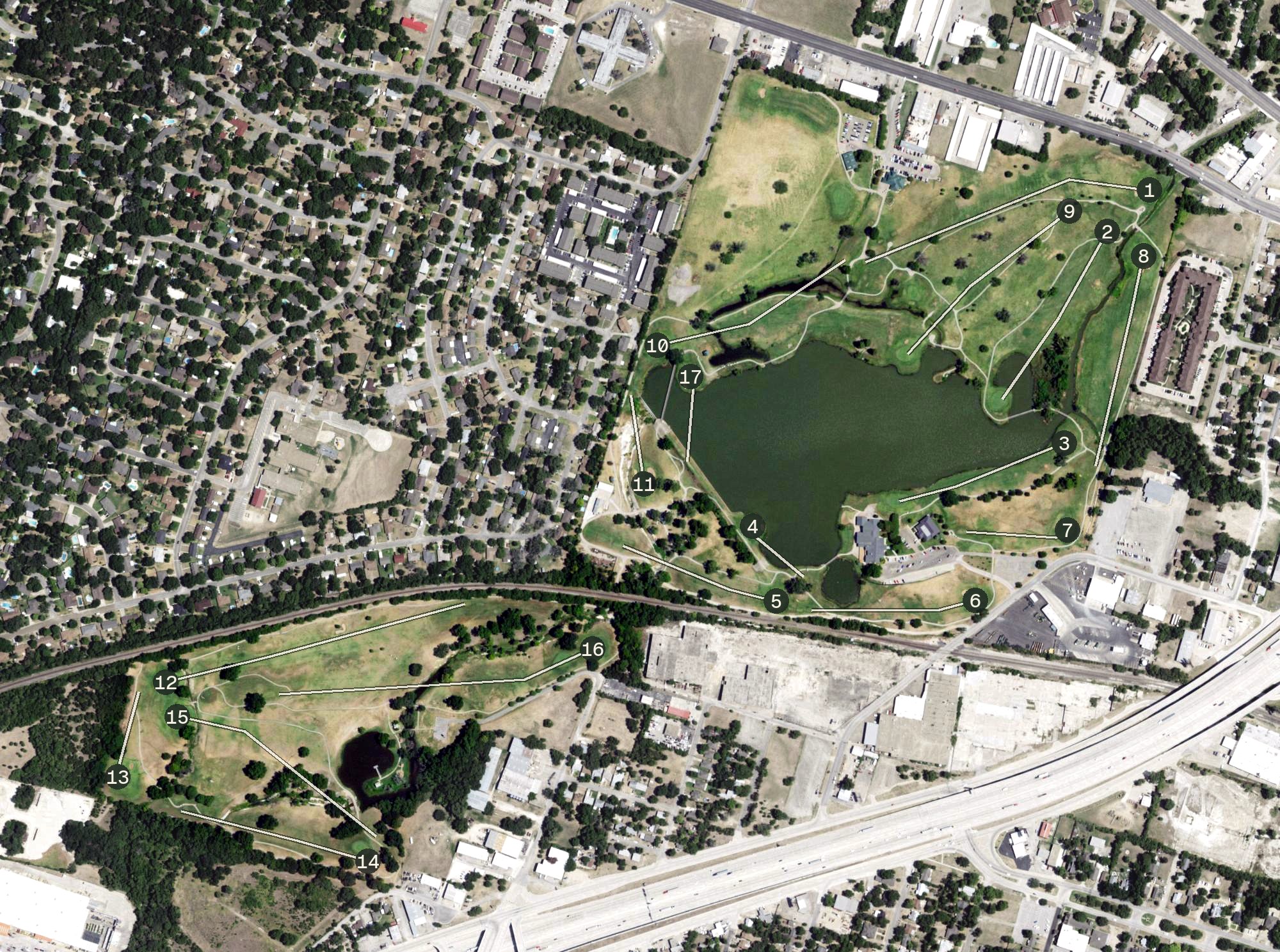 Aerial view of Sammons Golf Course, TX