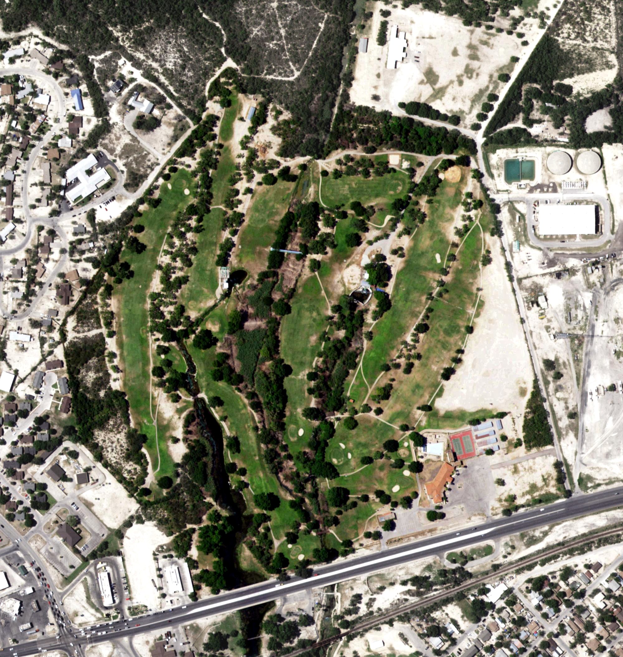 Aerial view of San Felipe Springs Golf Course, TX