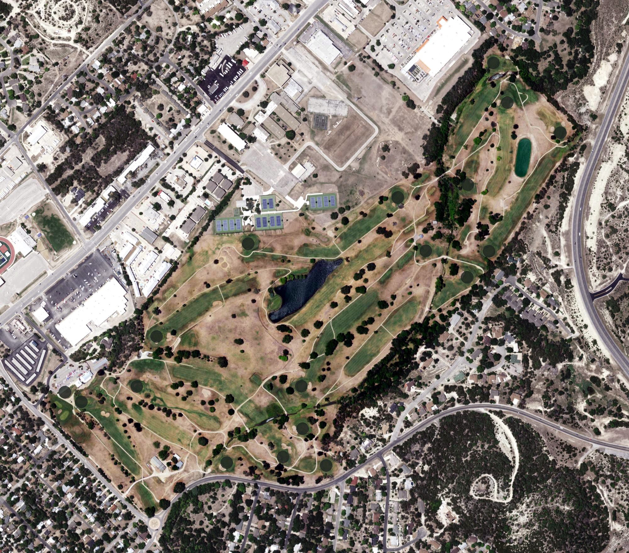 Aerial view of Scott Schreiner Golf Course, TX