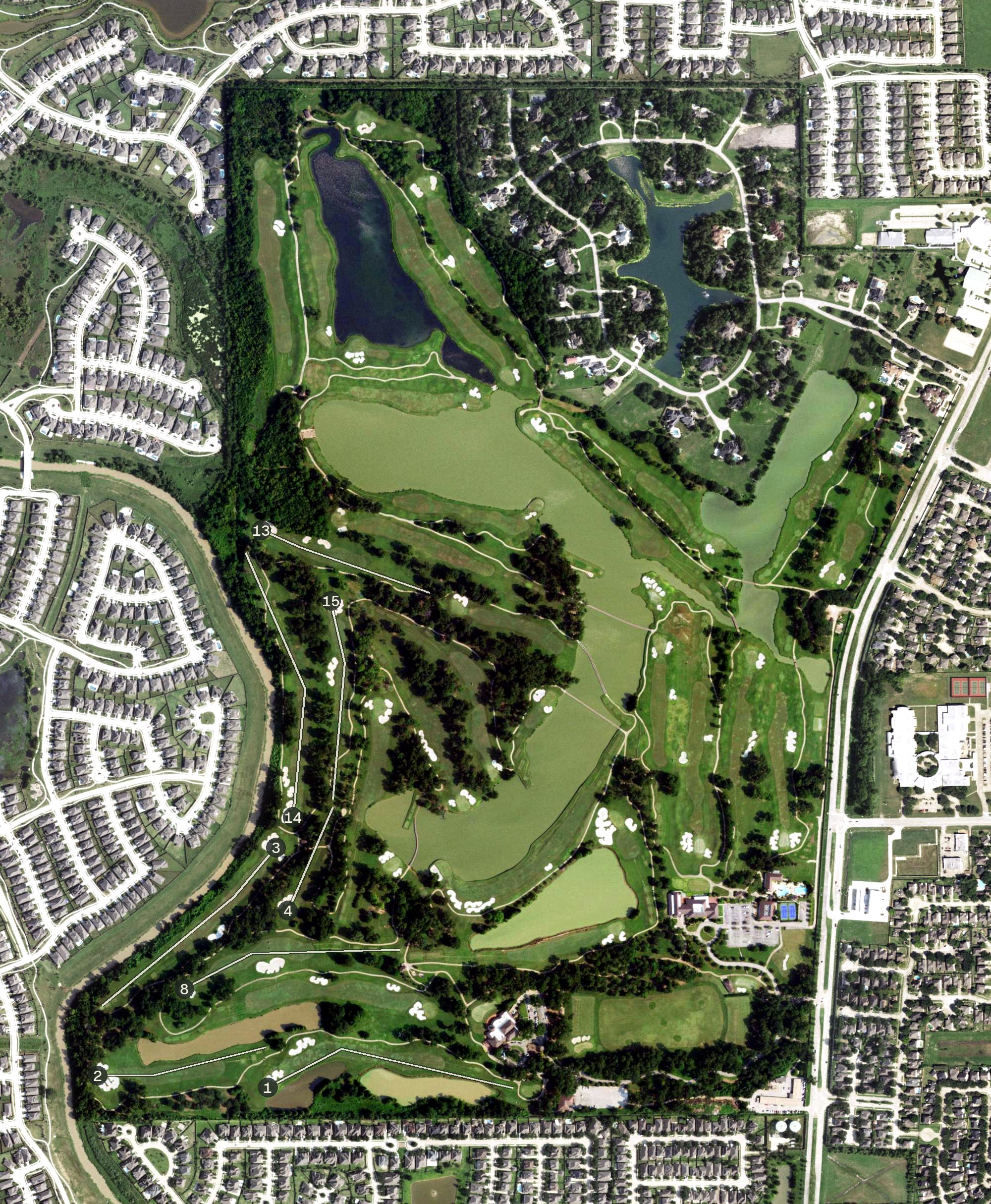 Aerial view of Shadow Hawk Golf Club and Black Hawk Country Club, TX