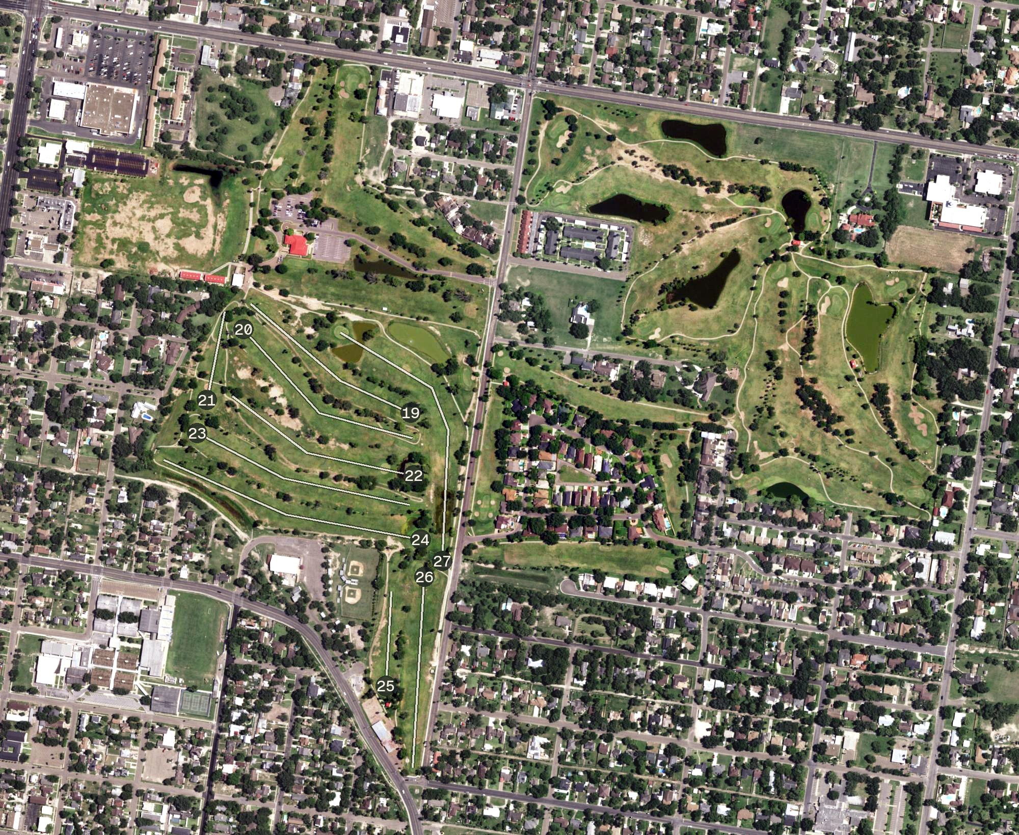Aerial view of Shary Municipal Golf Course, TX
