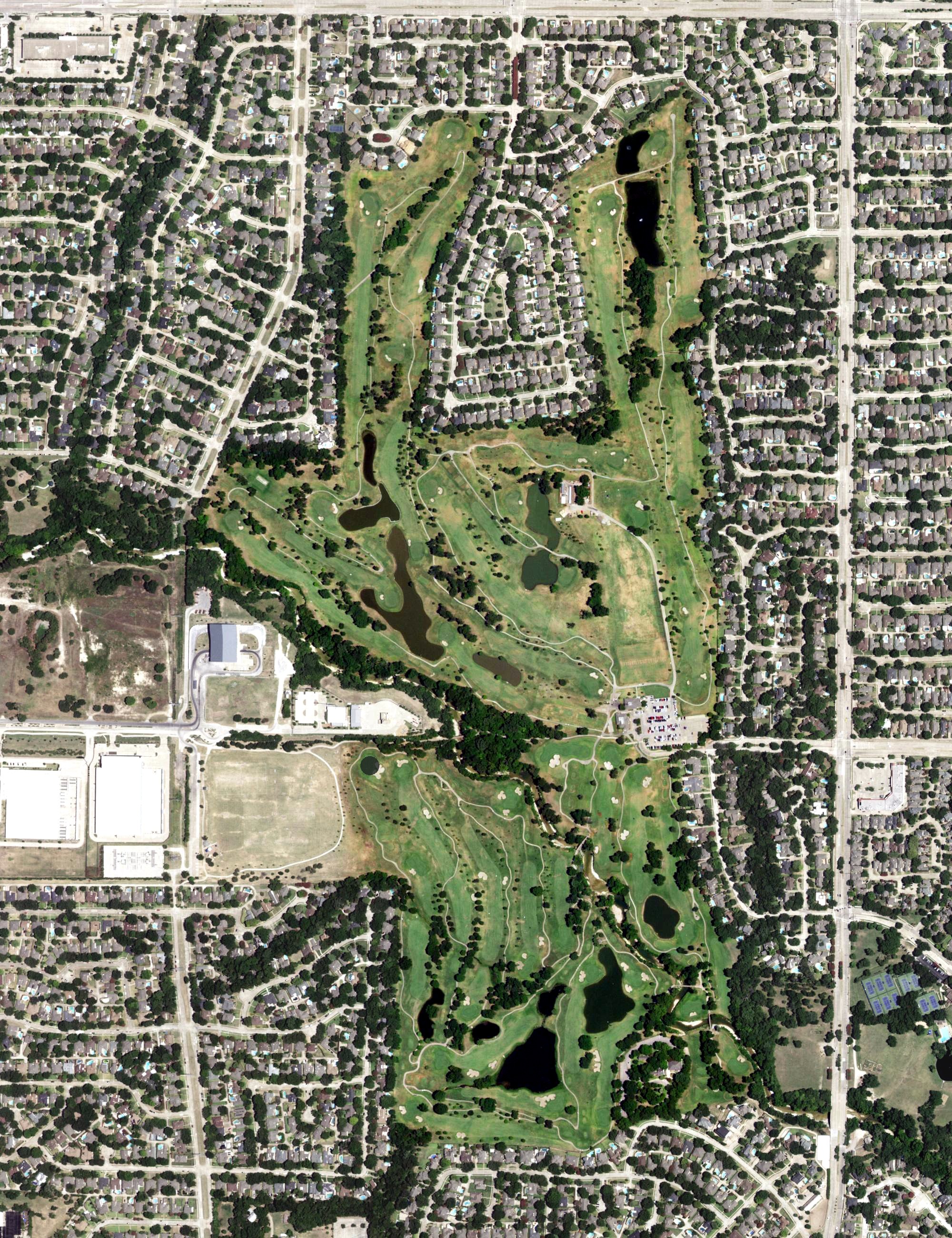 Aerial view of Sherrill Park Golf Course, TX