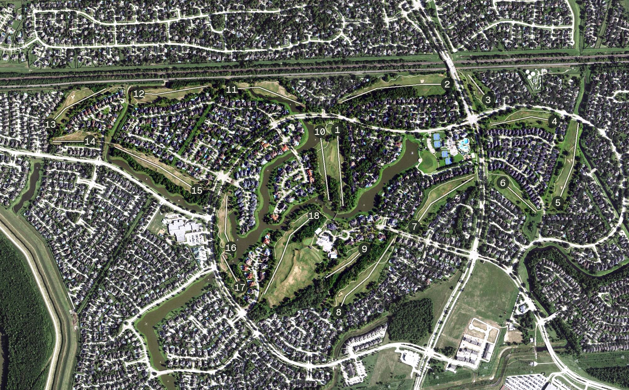 Aerial view of Sienna Golf Club, TX