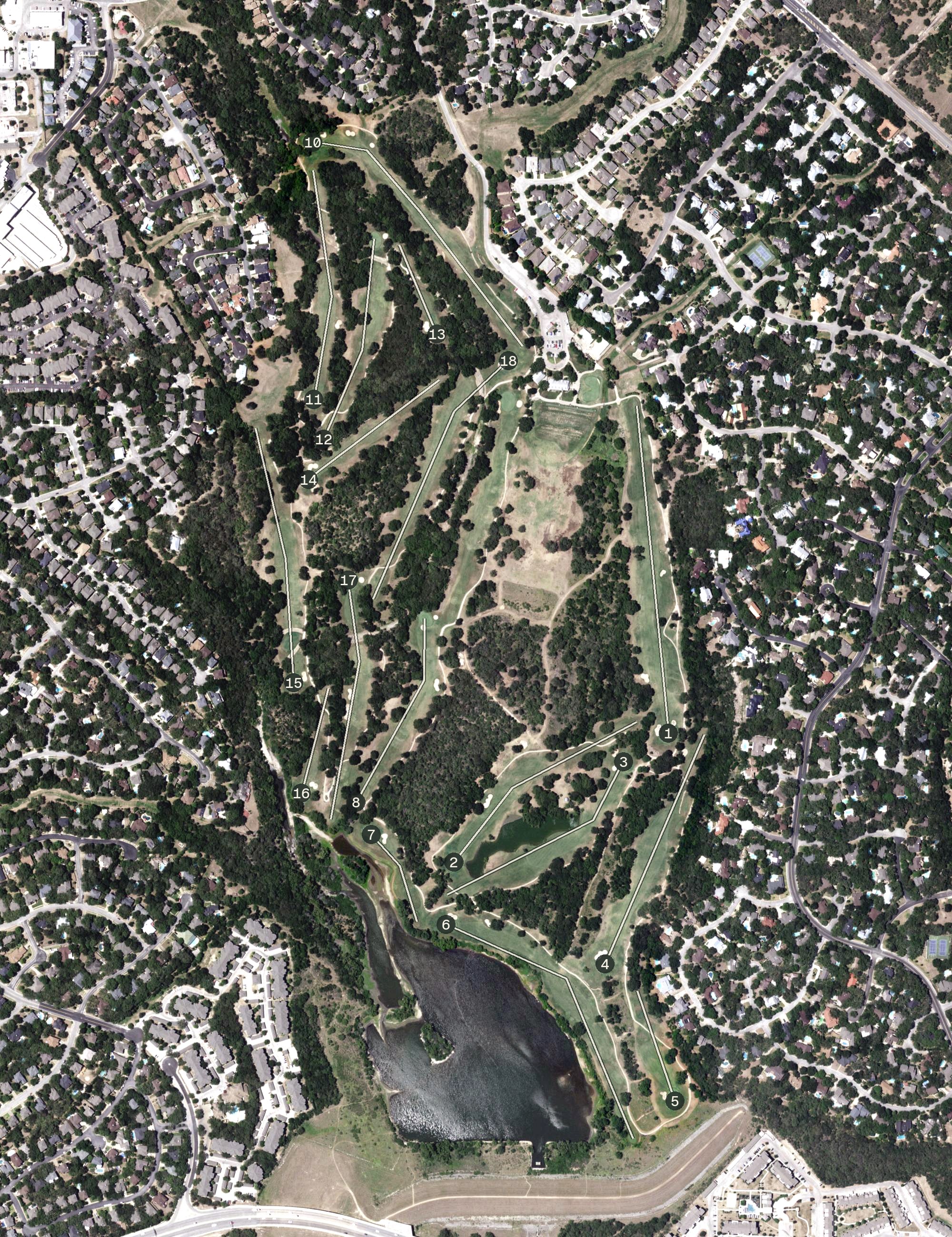 Aerial view of Silverhorn Golf Club, TX