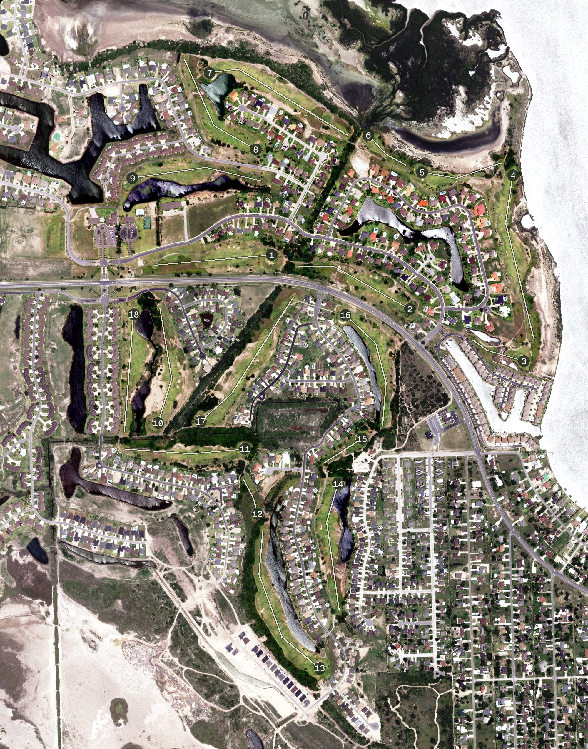 Aerial view of South Padre Island Golf Club, TX