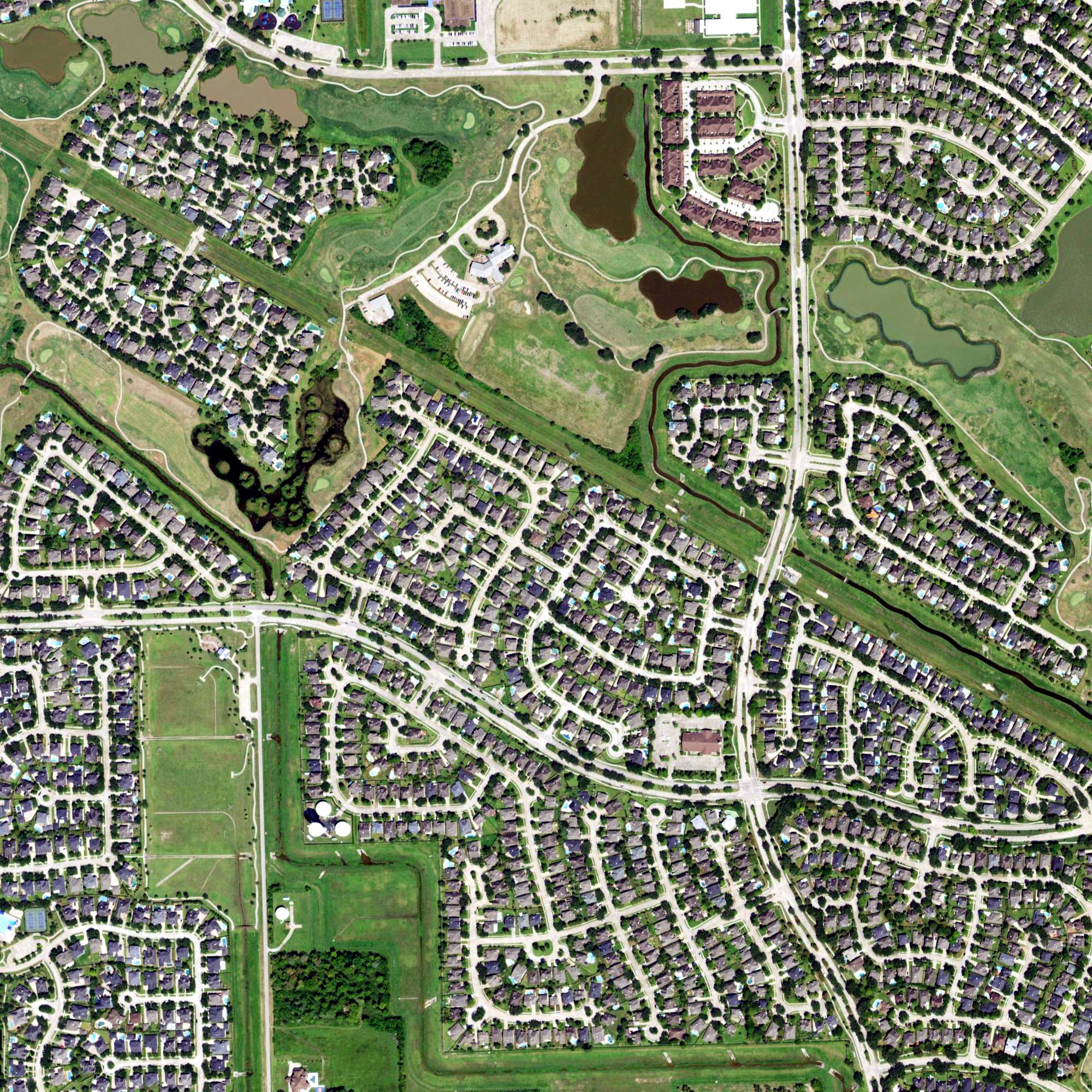 Aerial view of Southwyck Golf Club, TX