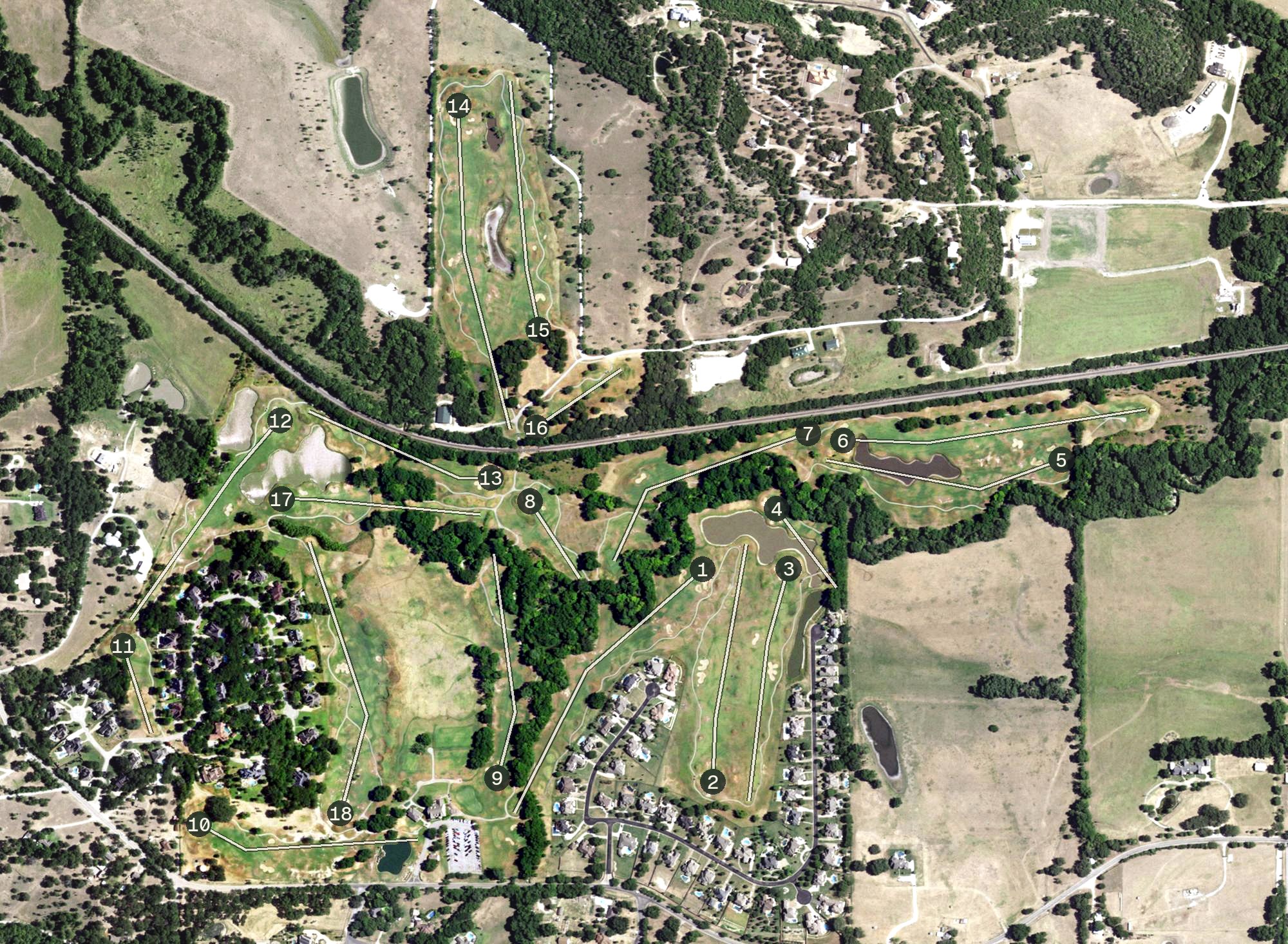 Aerial view of Split Rail Links & Golf Club, TX