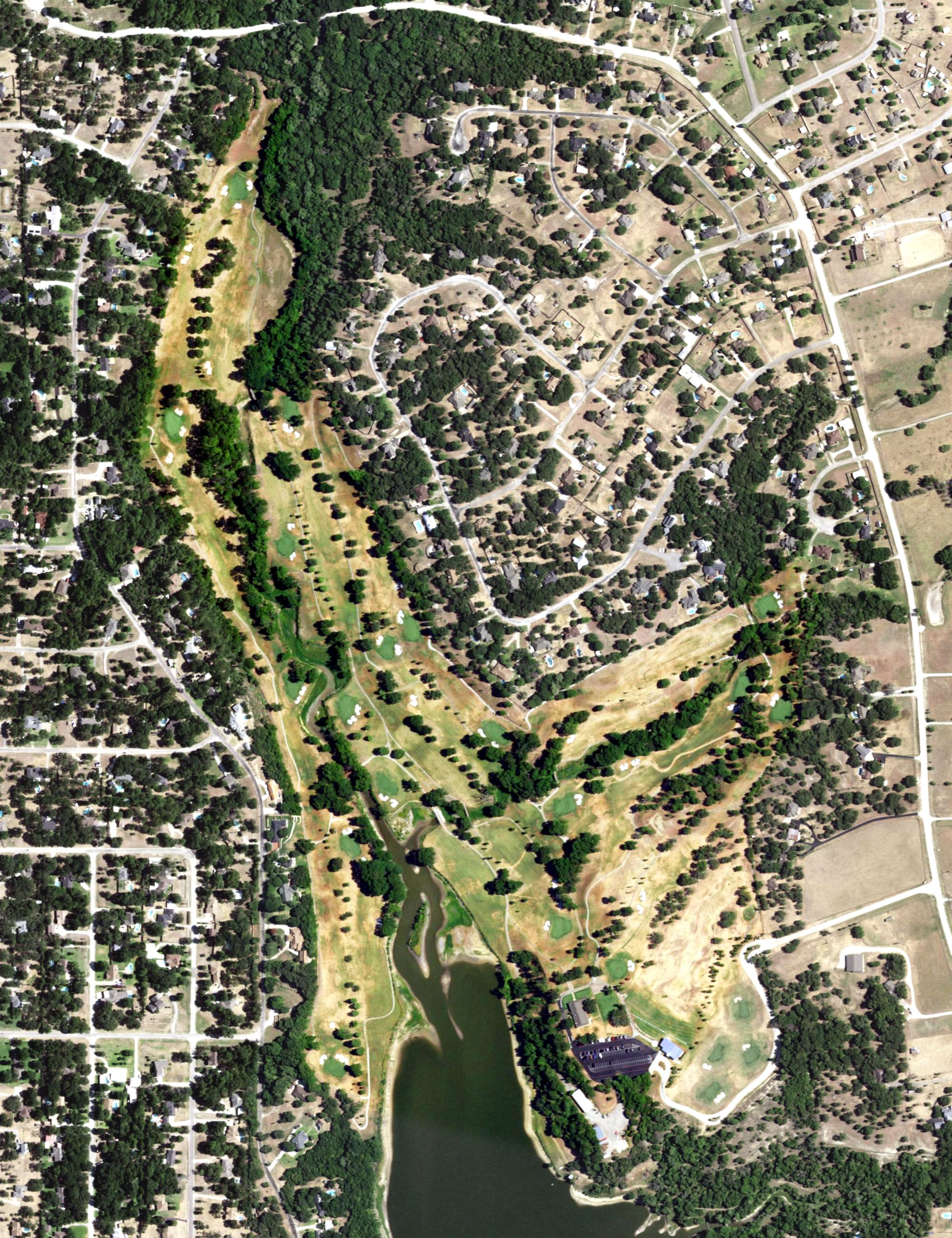 Aerial view of Squaw Creek, TX