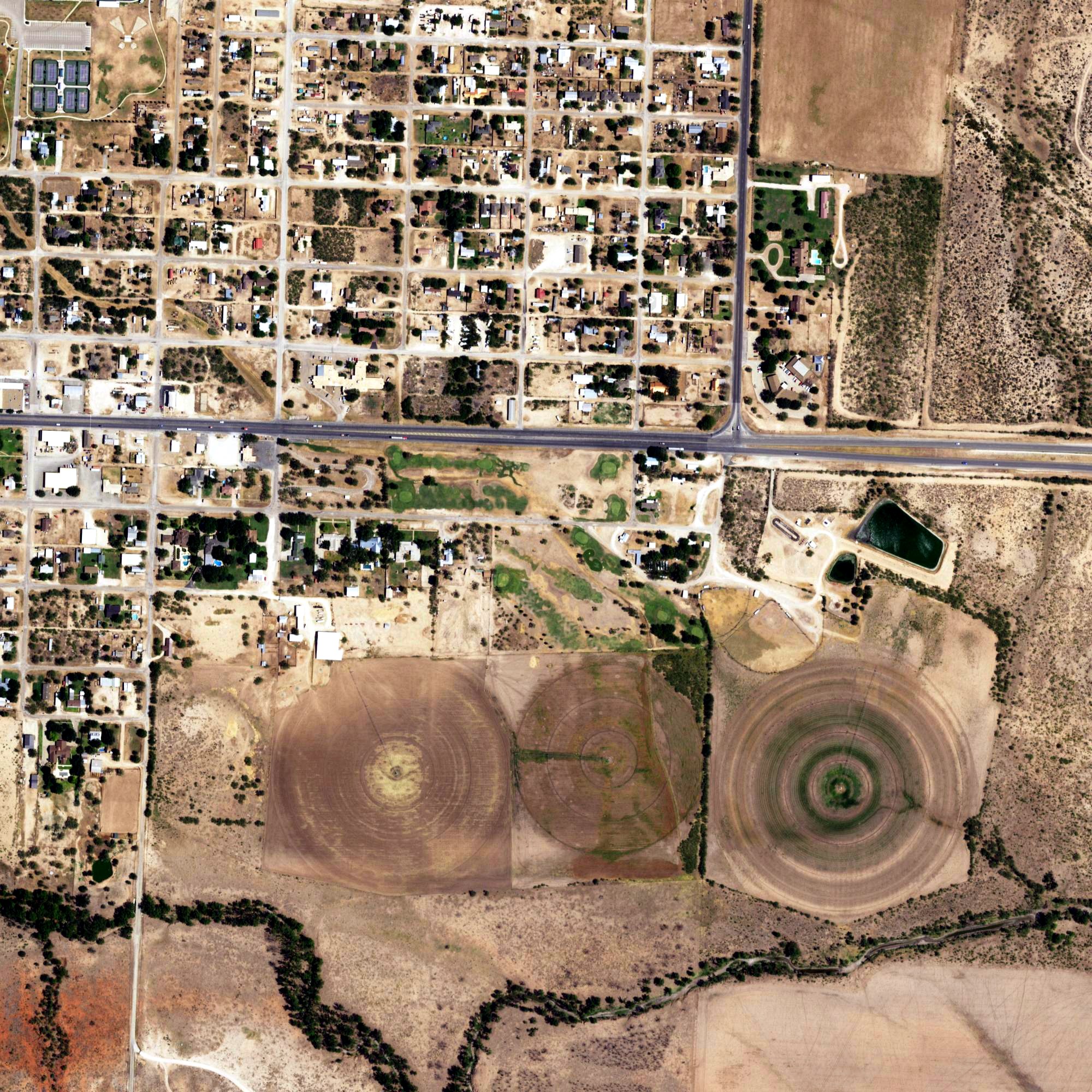 Aerial view of Sterling City Golf Course, TX