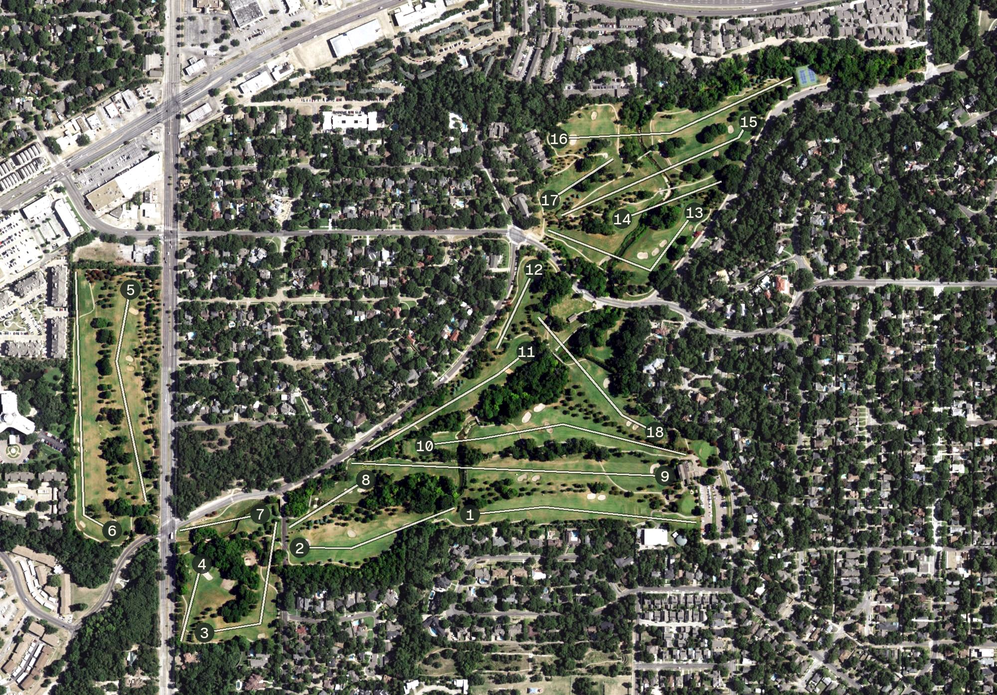 Aerial view of Stevens Golf Course, TX