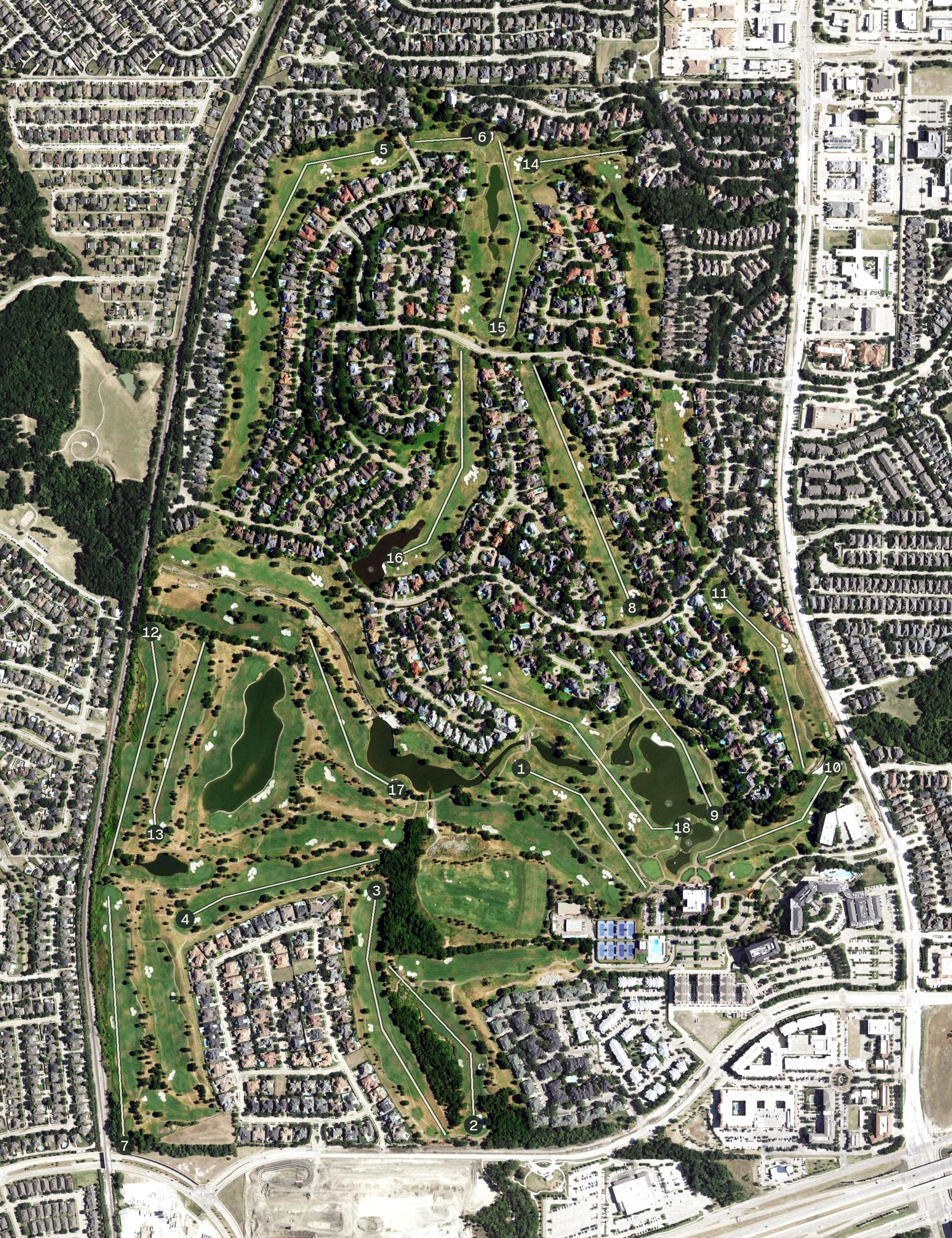 Aerial view of Stonebriar Country Club, TX