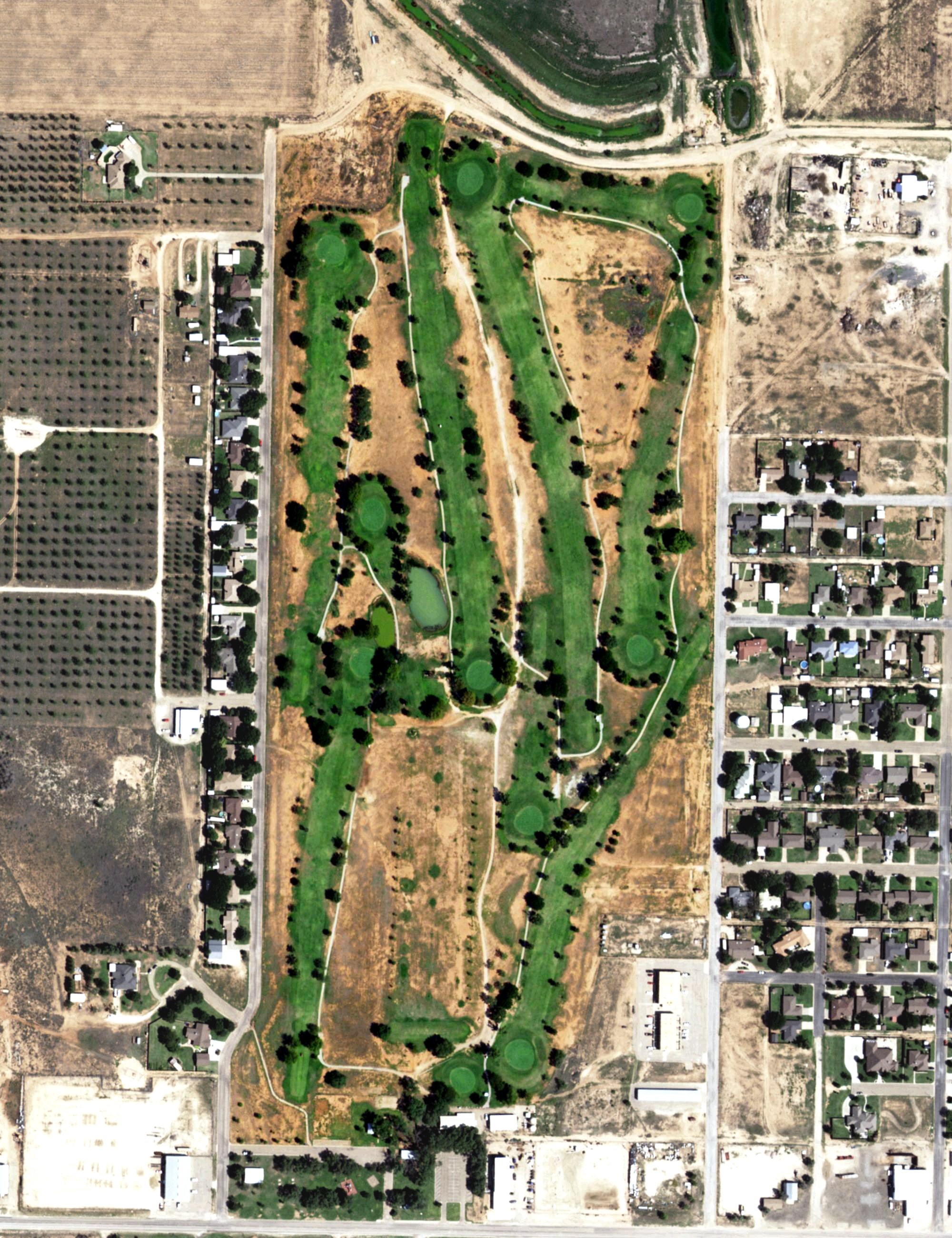 Aerial view of Sundown Municipal Golf Course, TX
