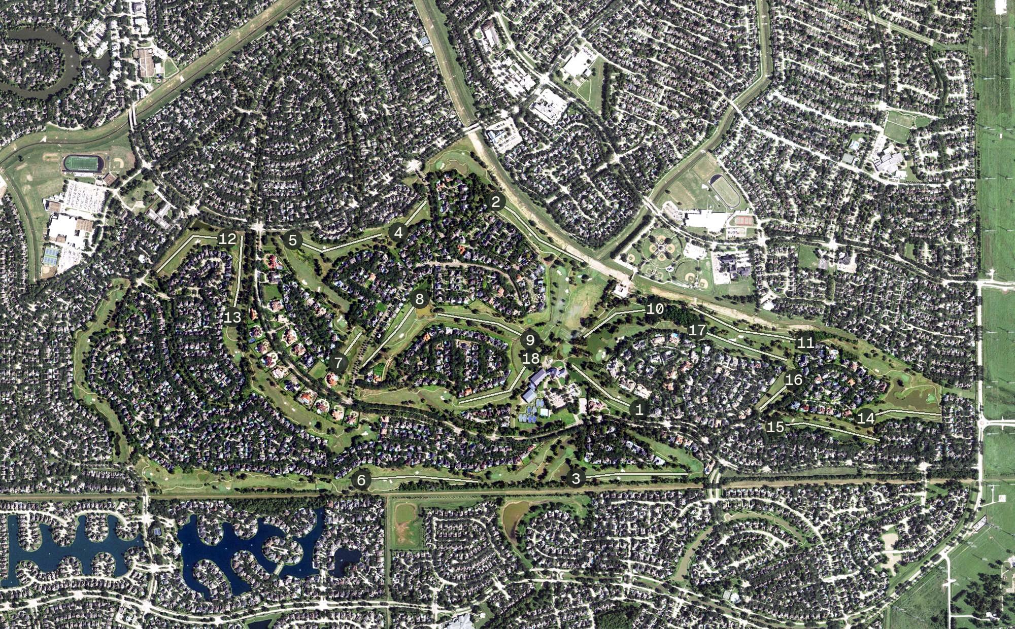 Aerial view of Sweetwater Country Club, TX