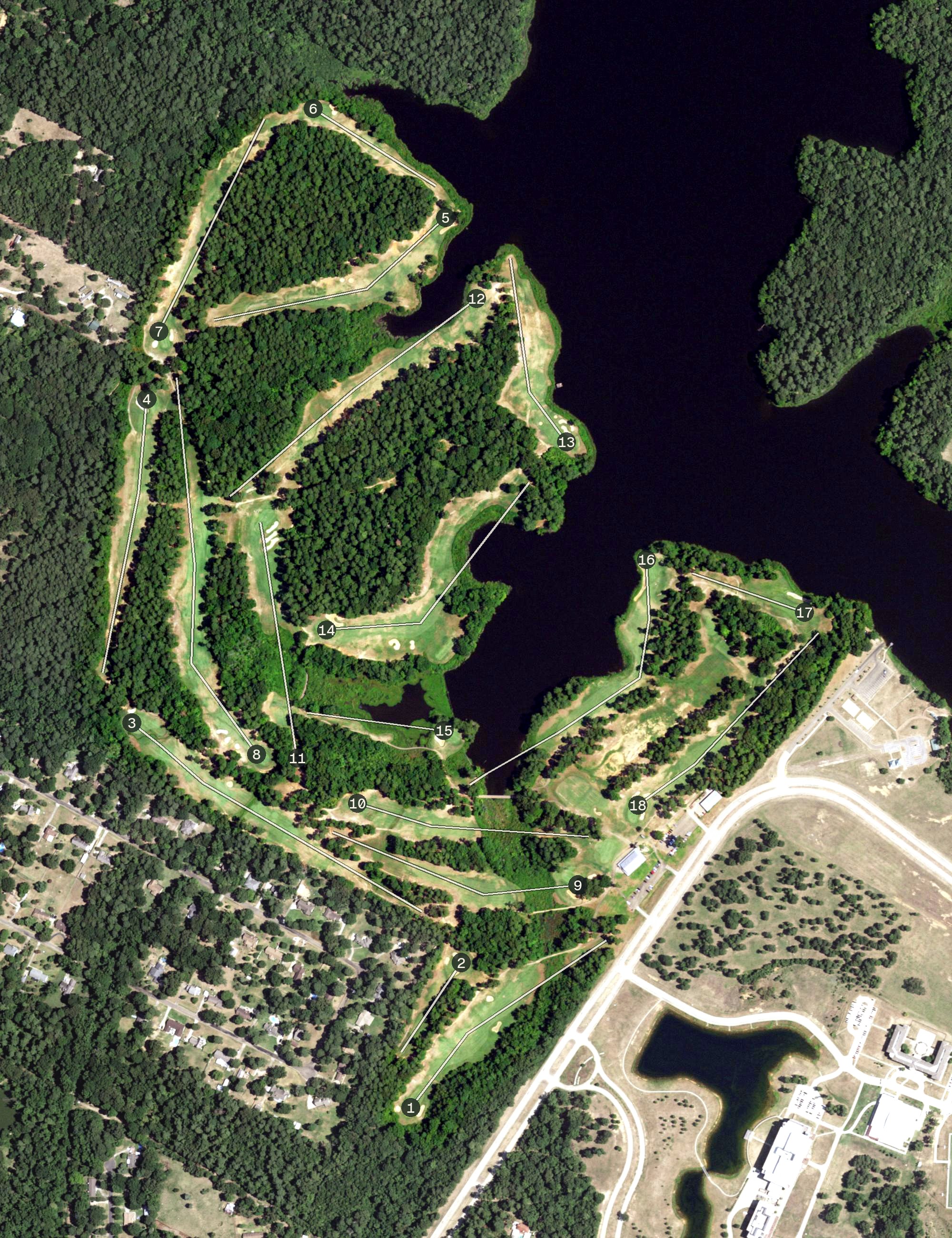 Aerial view of Texarkana Golf Ranch, TX