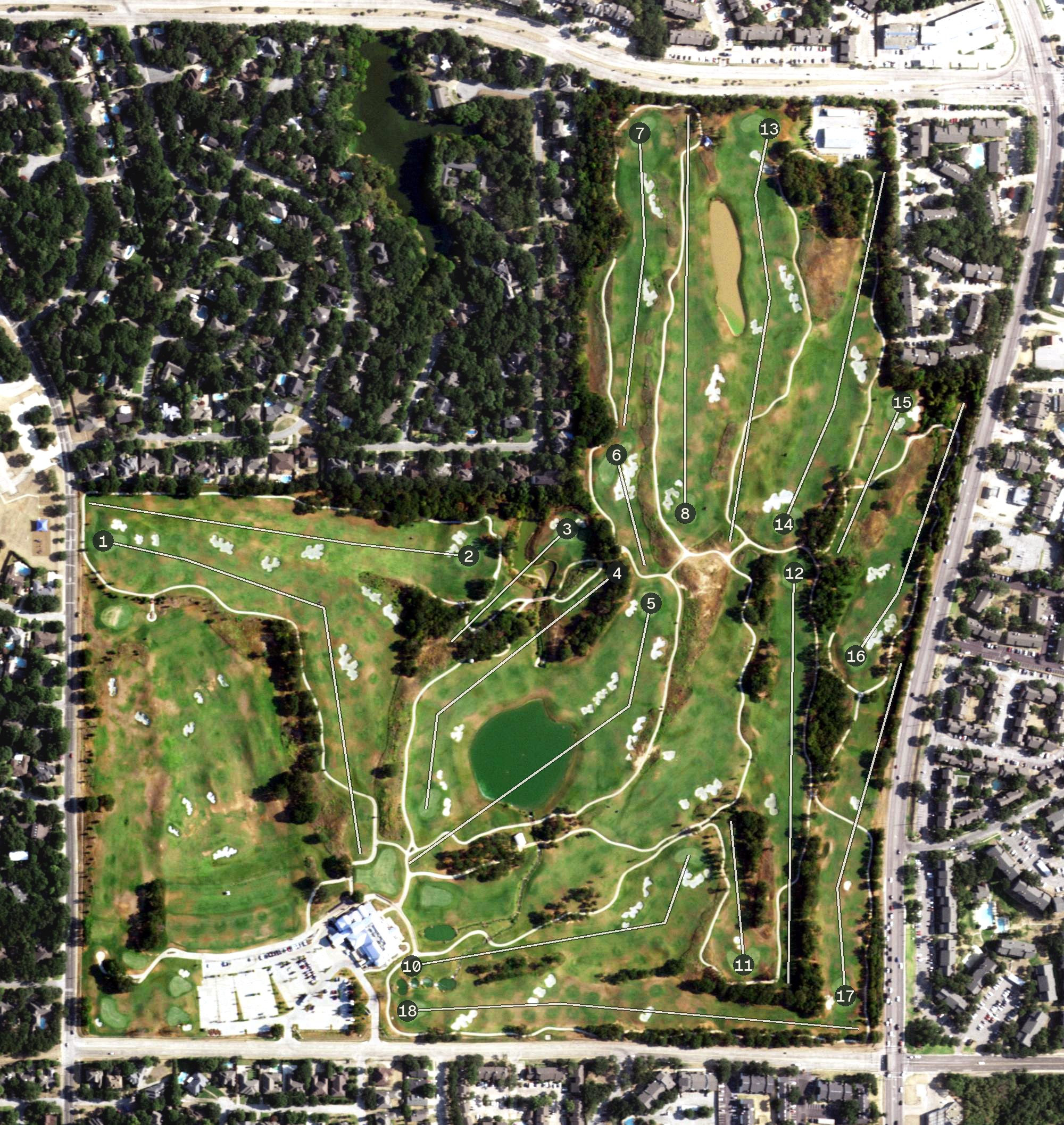 Aerial view of Texas Rangers Golf Club, TX