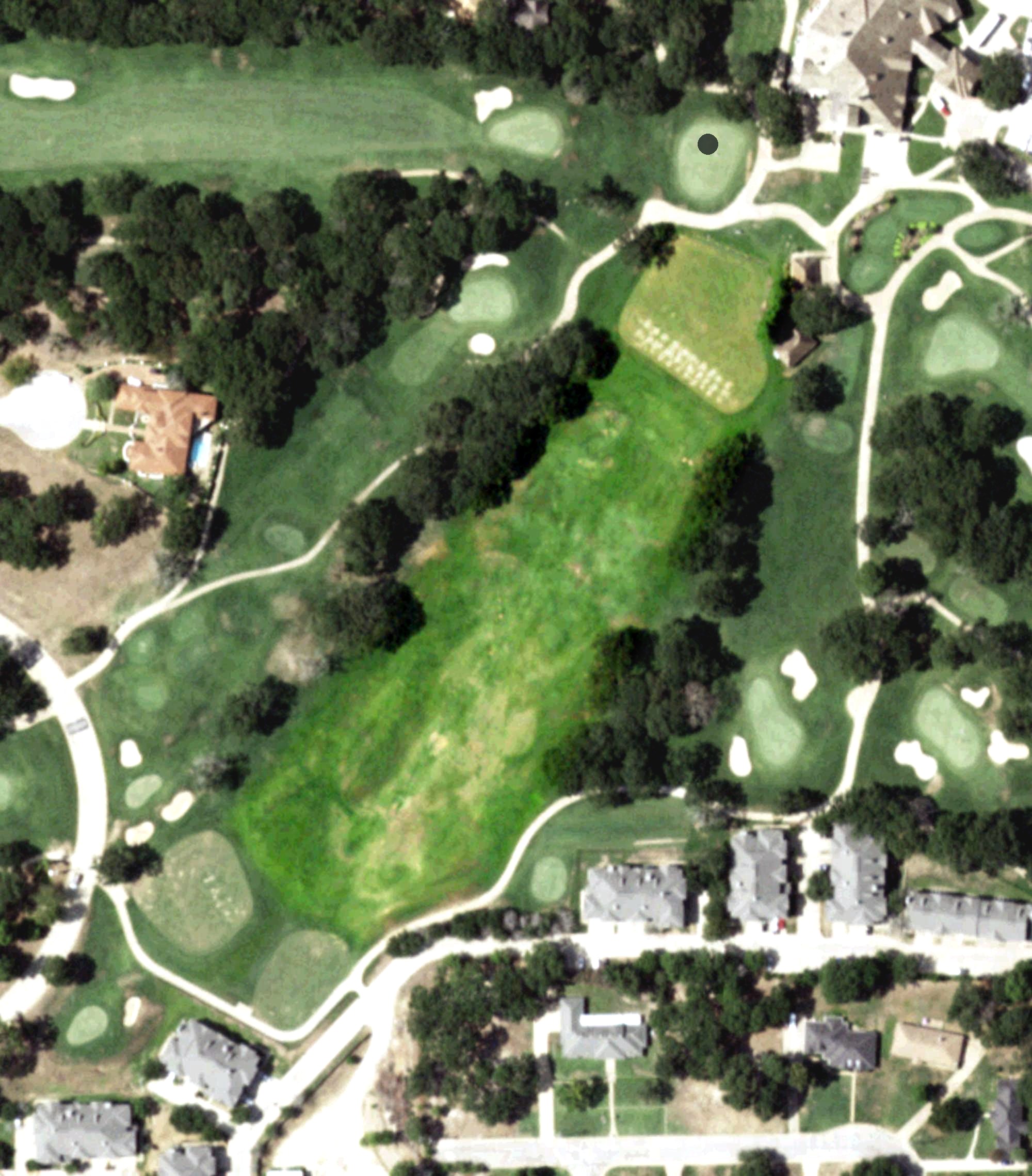 Aerial view of The Cascades Driving Range, TX