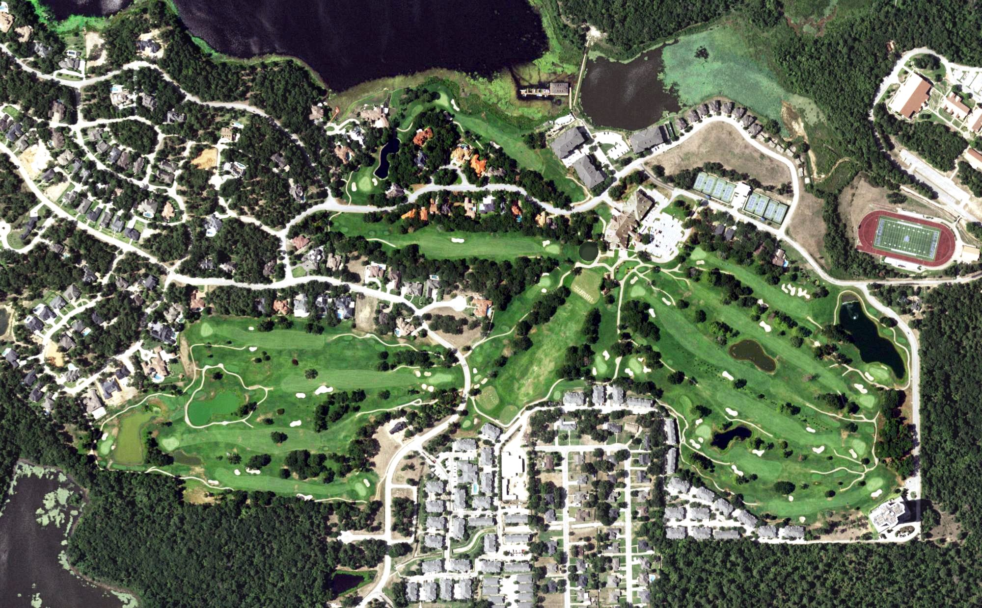 Aerial view of The Cascades Golf Club, TX