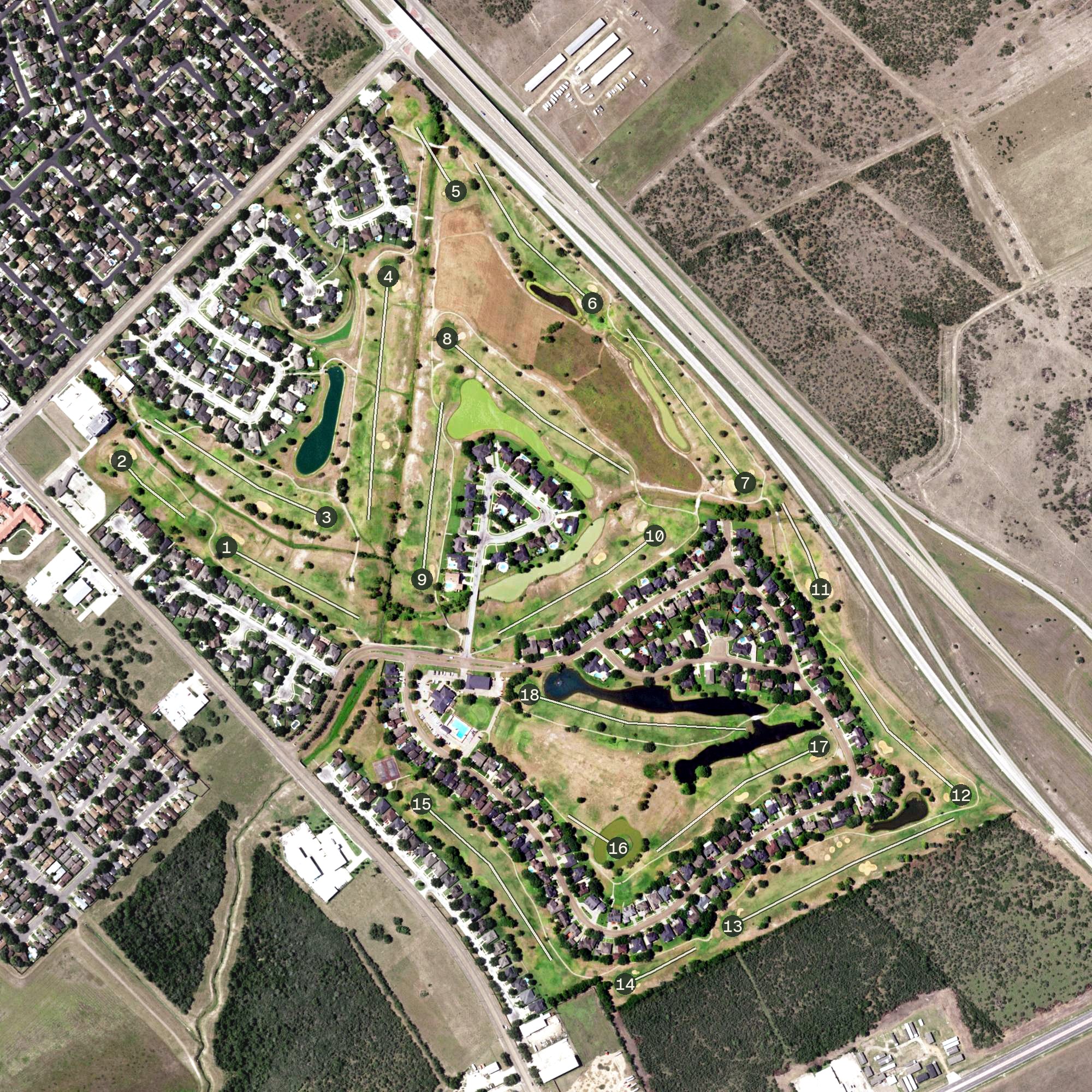 Aerial view of The Club at Colony Creek, TX