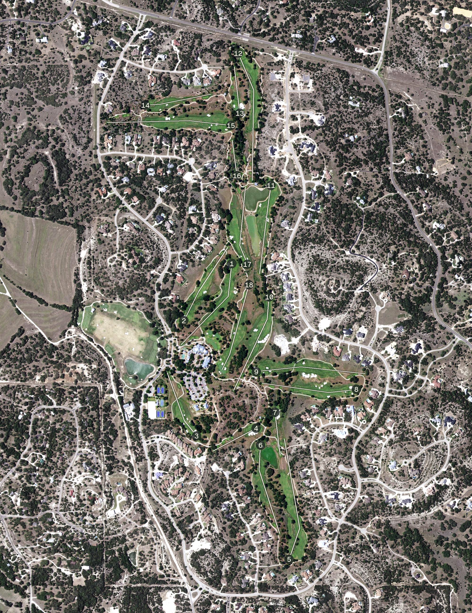 Aerial view of The Clubs of Cordillera Ranch, TX