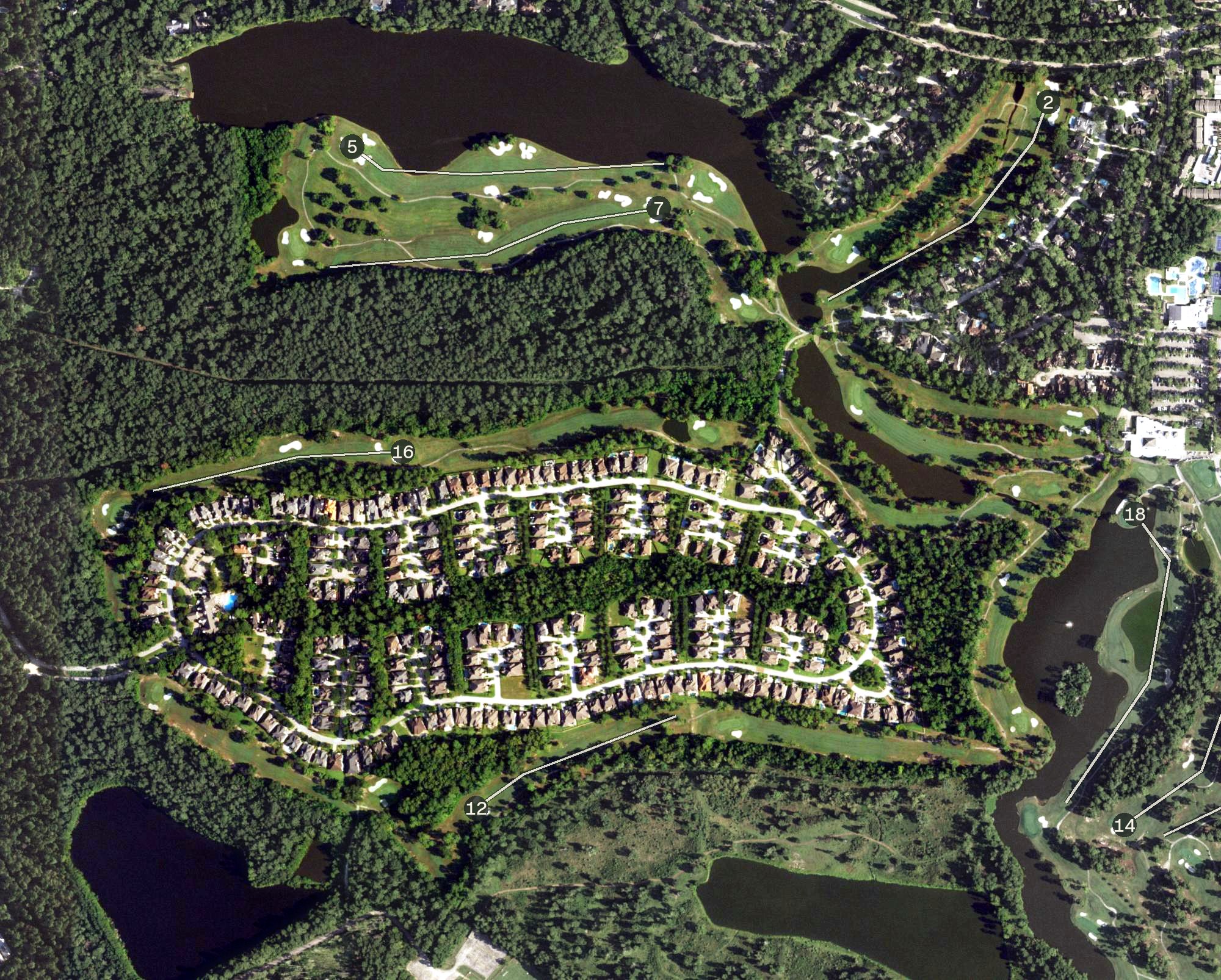 Aerial view of The Clubs of Kingwood - Lake Course, TX