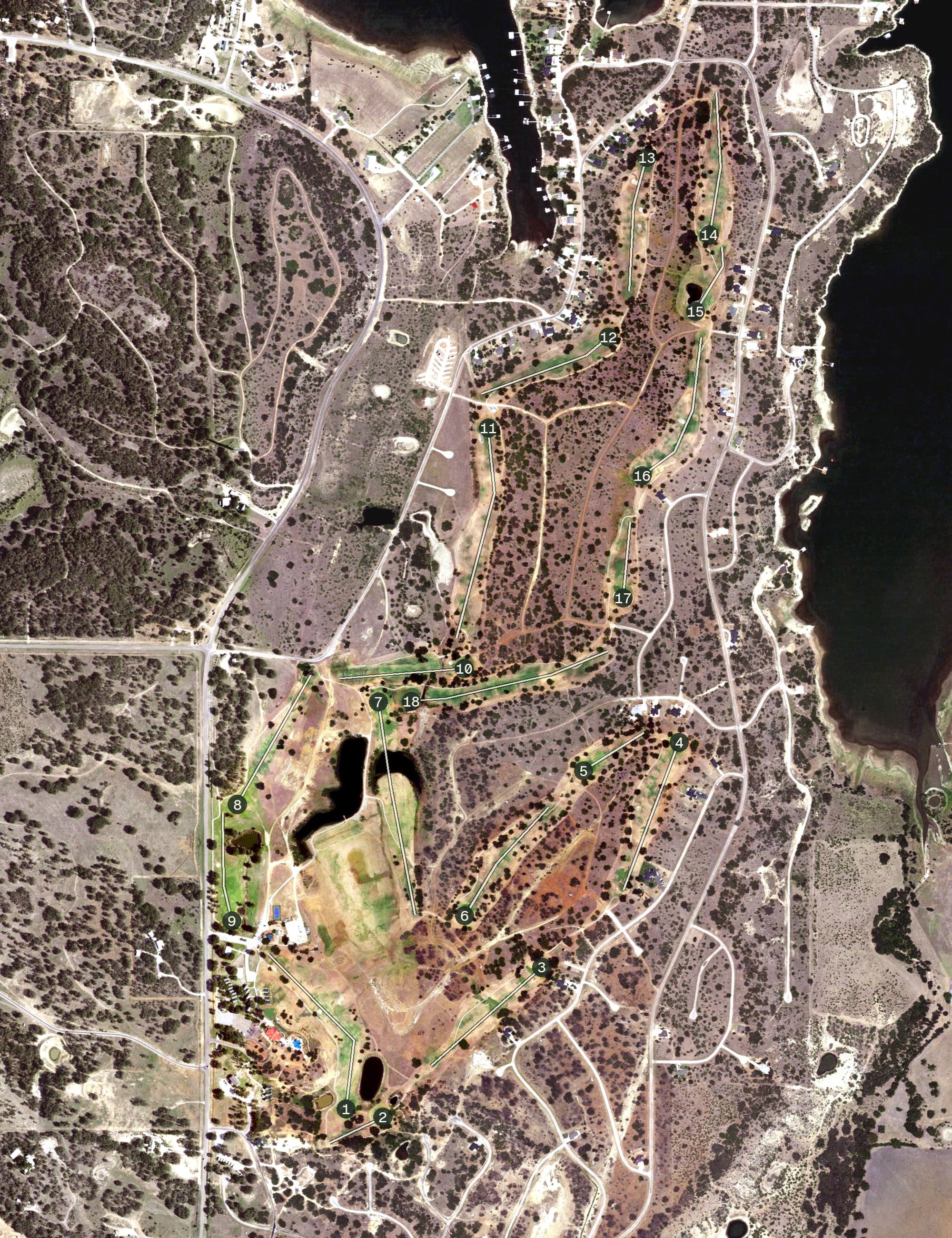 Aerial view of The Hideout, TX