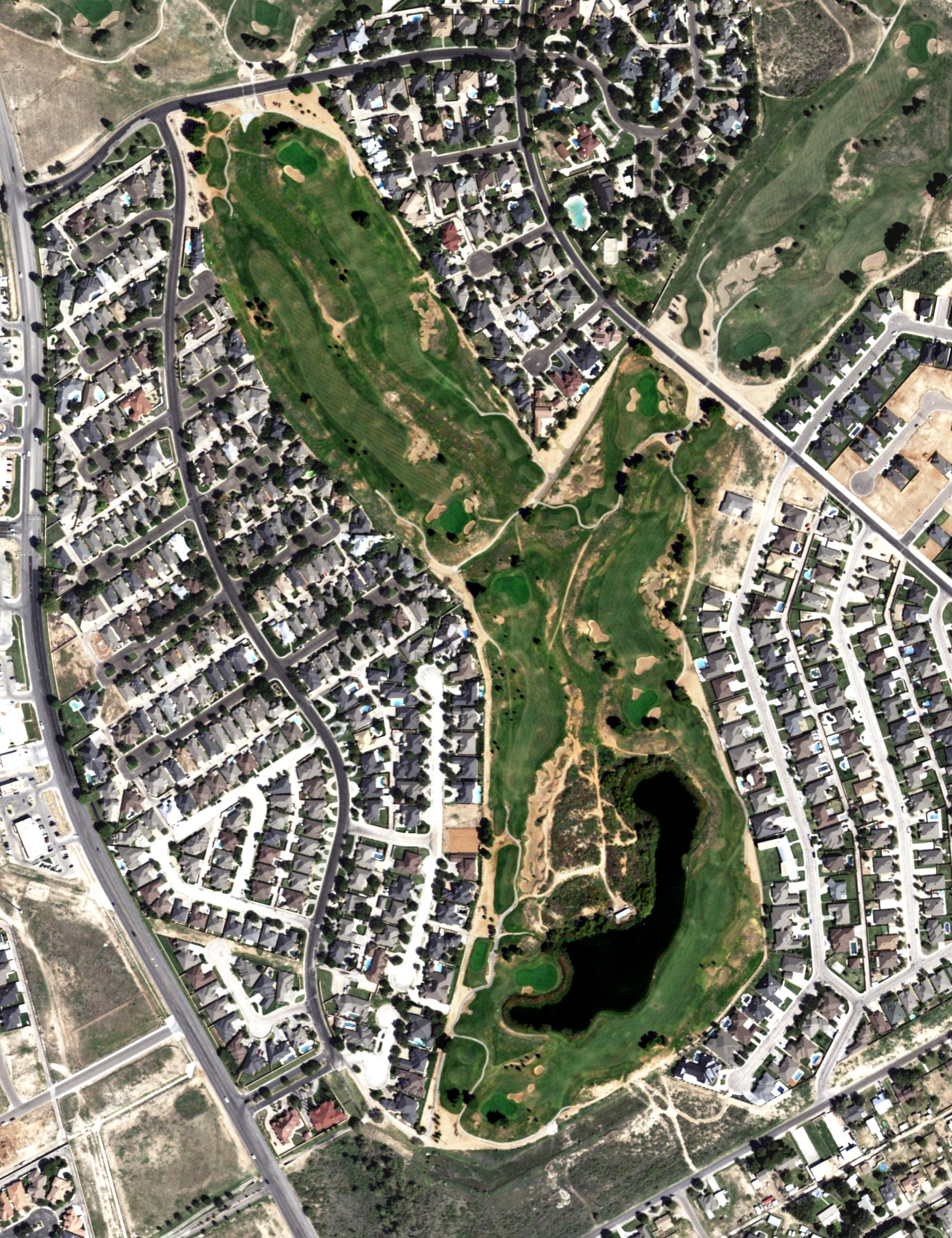 Aerial view of The Links Course at The Odessa Country Club, TX