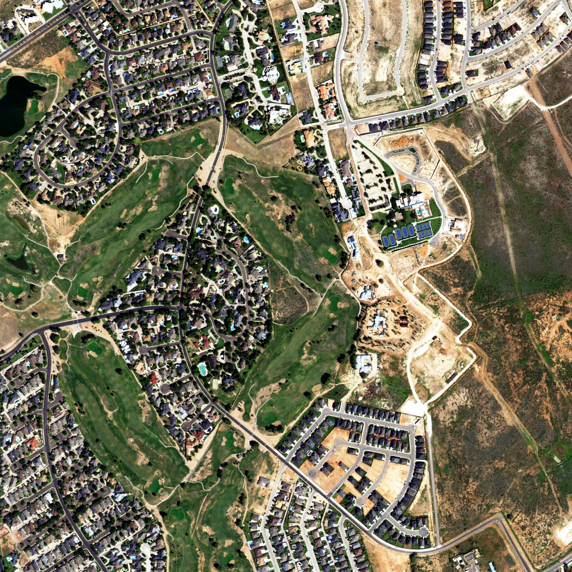 Aerial view of The Links Course at The Odessa Country Club, TX