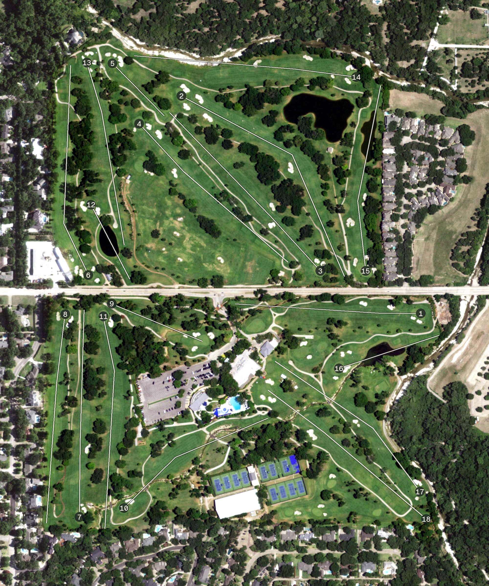 Aerial view of The Northwood Club, TX