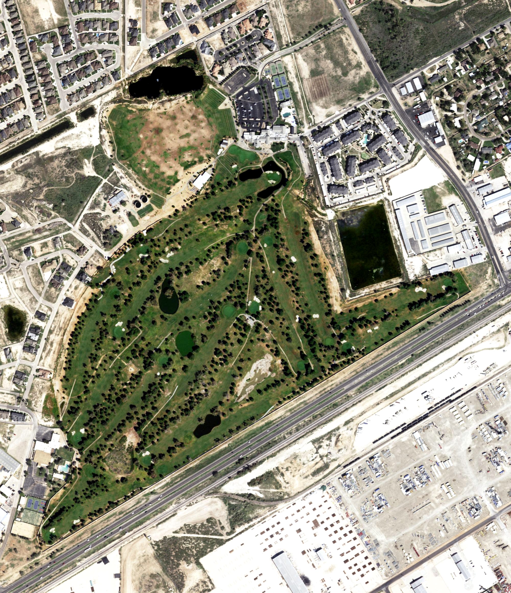 Aerial view of The Old Course at Odessa Country Club, TX