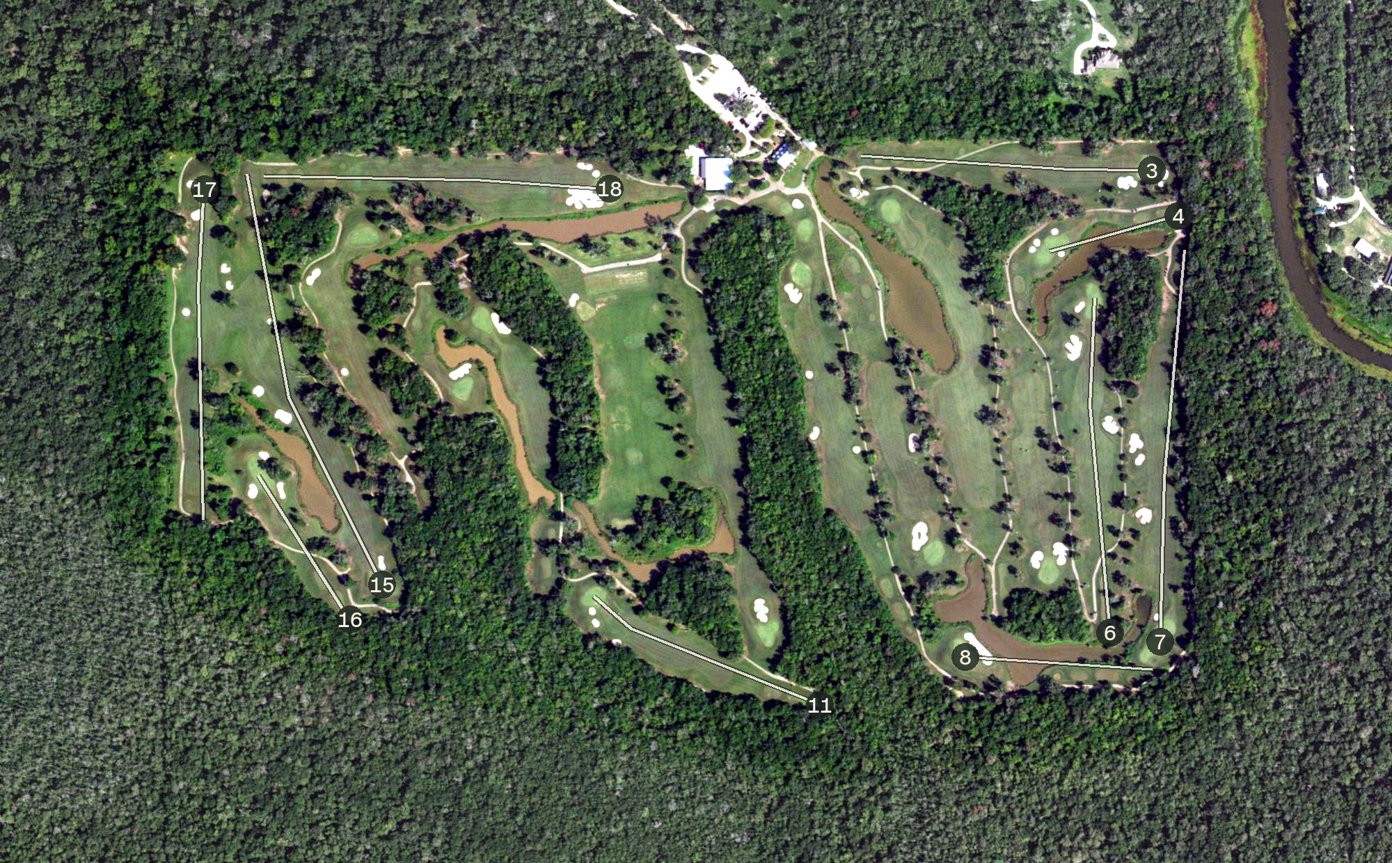 Aerial view of The Wilderness Golf Course, TX