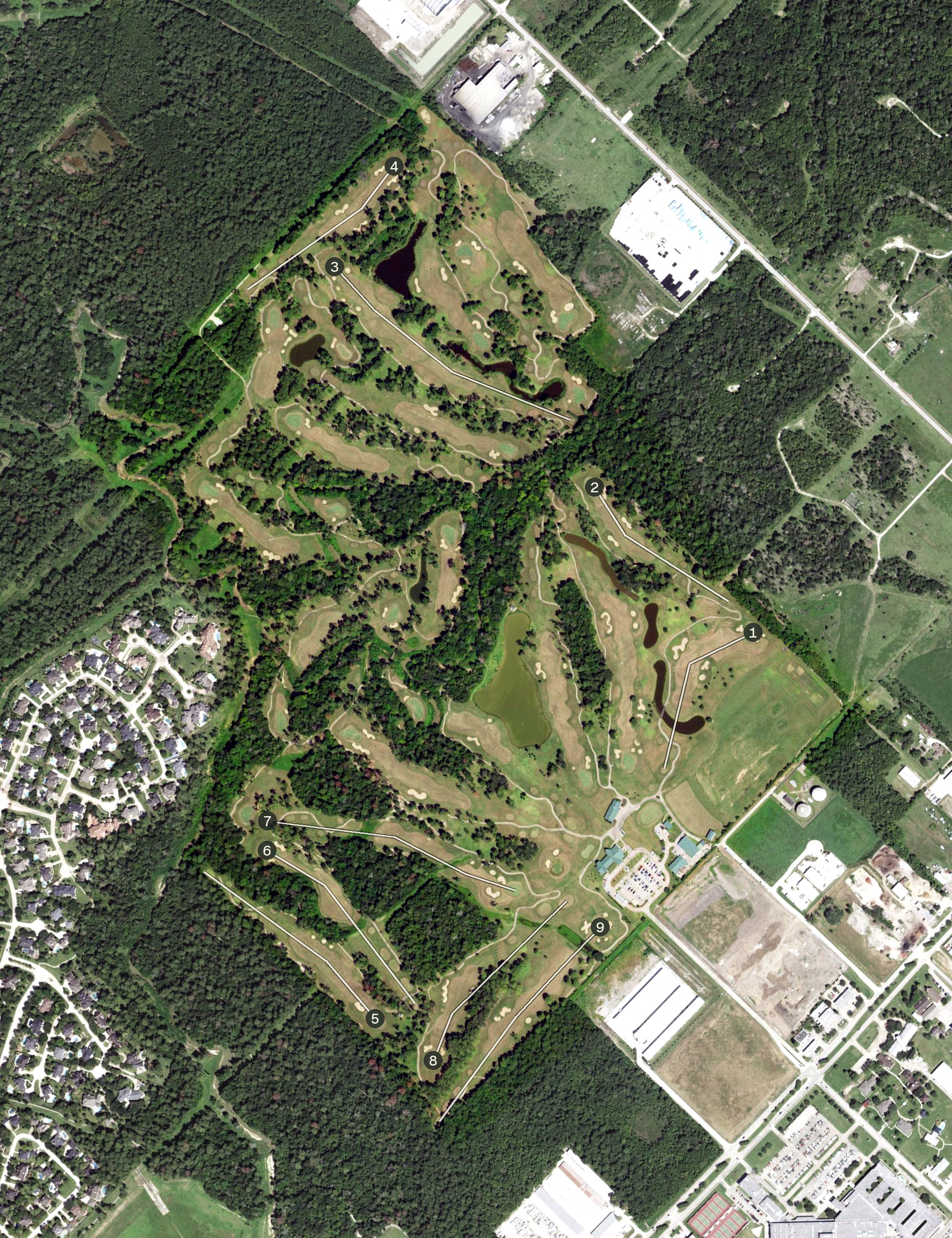 Aerial view of Timber Creek Golf Club, TX