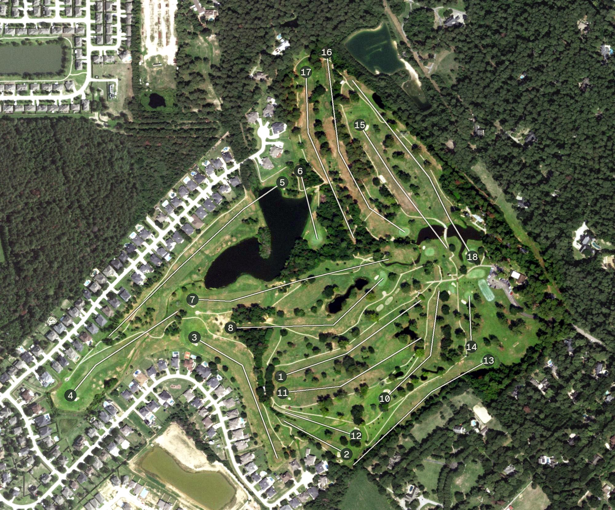 Aerial view of Tomball Country Club, TX