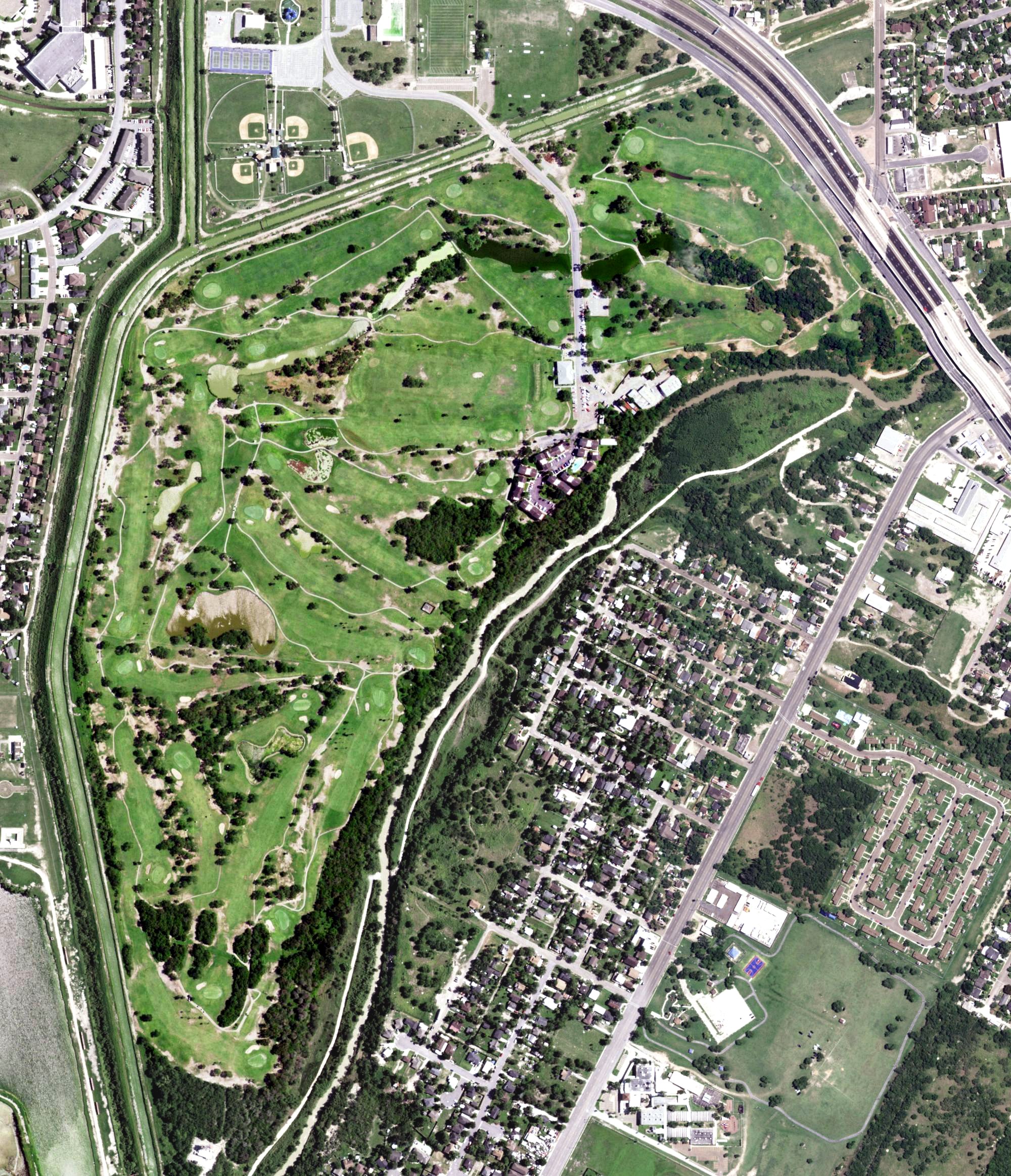Aerial view of Tony Butler Golf Course, TX