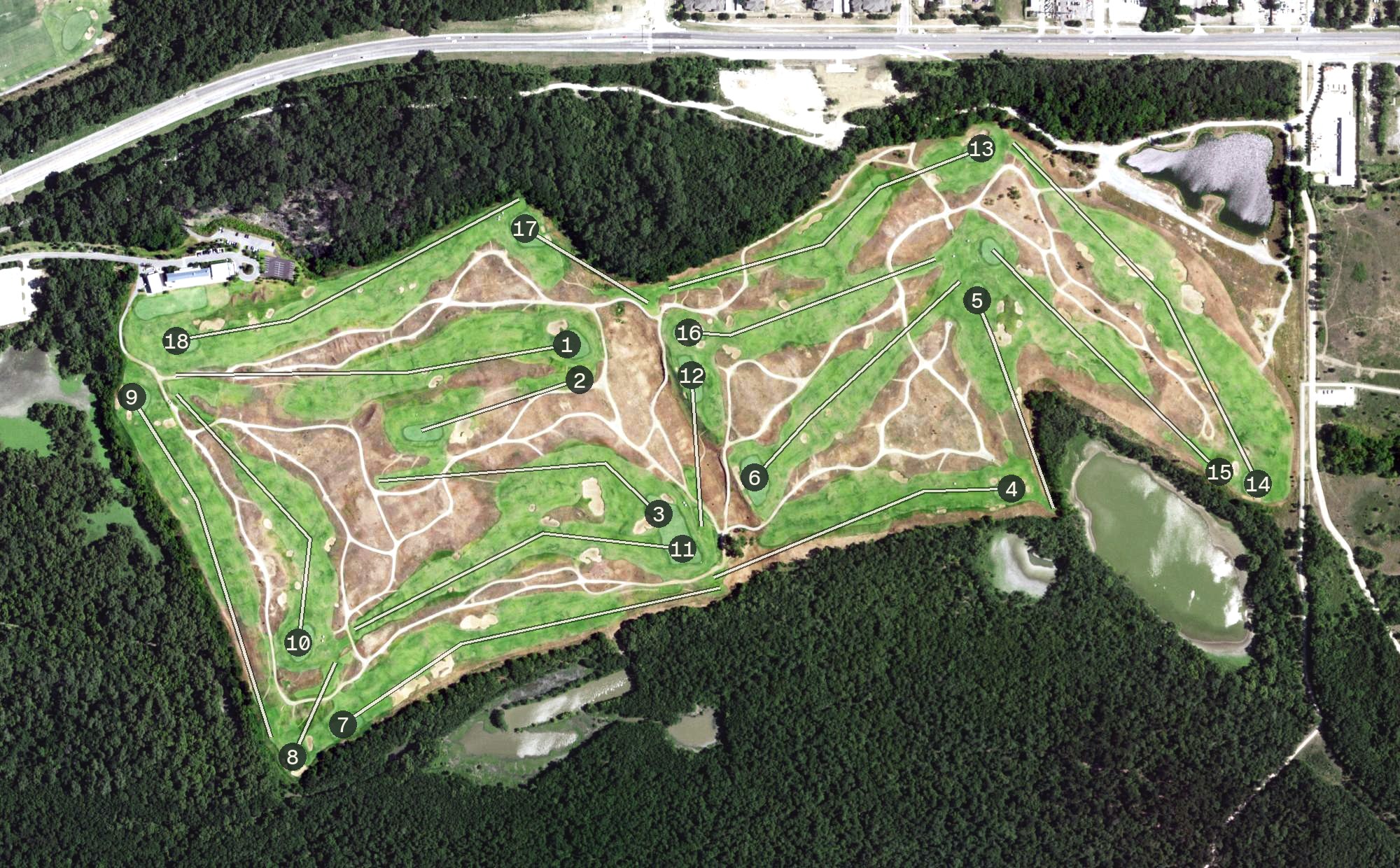 Aerial view of Trinity Forest Golf Club, TX