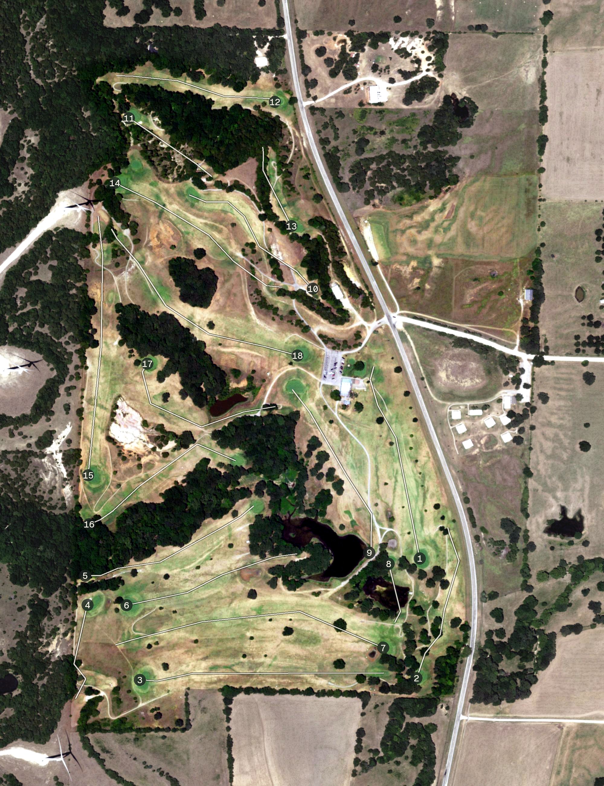 Aerial view of Turtle Hill Golf Course, TX
