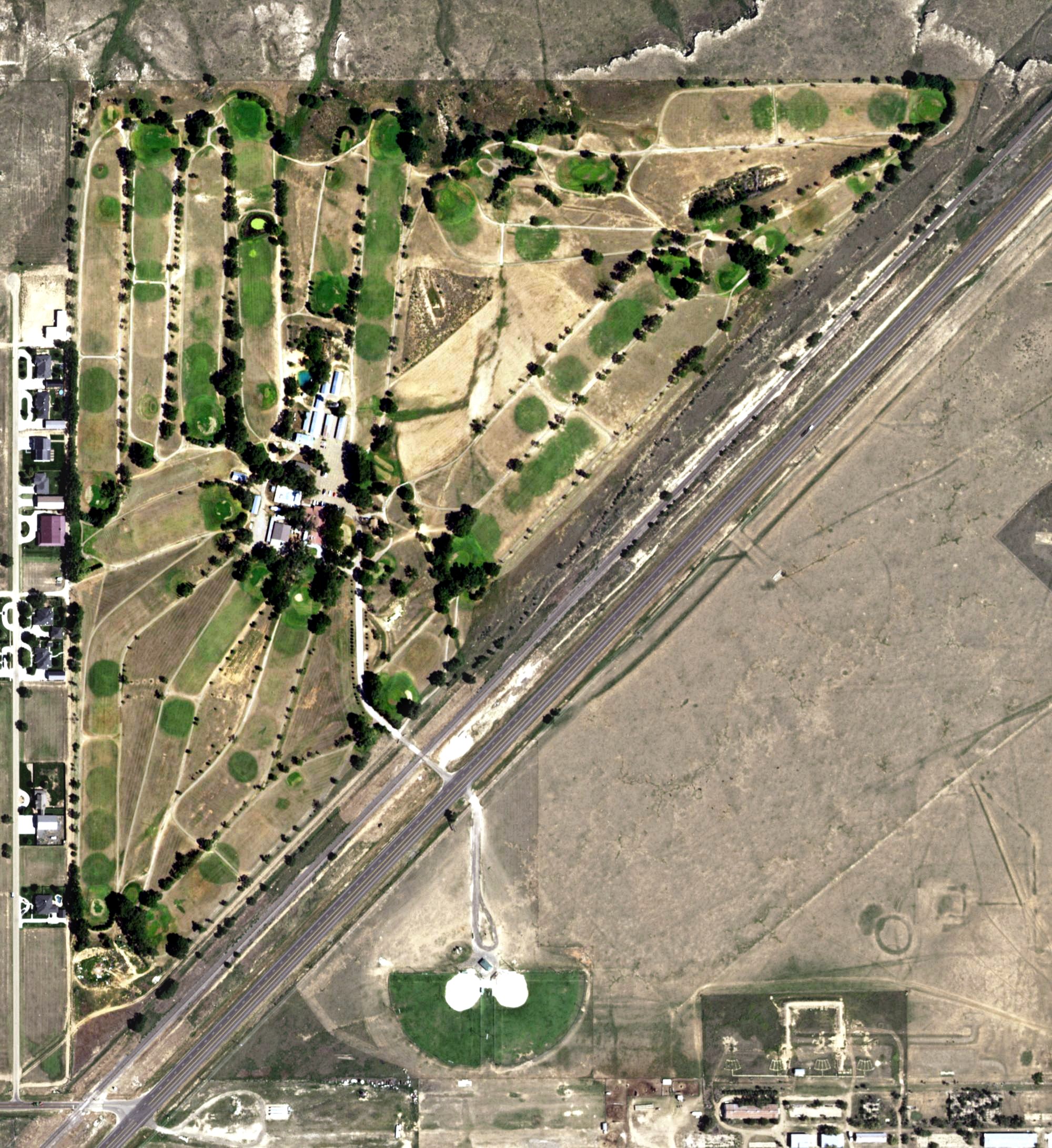 Aerial view of Twisted Elms Golf Club, TX