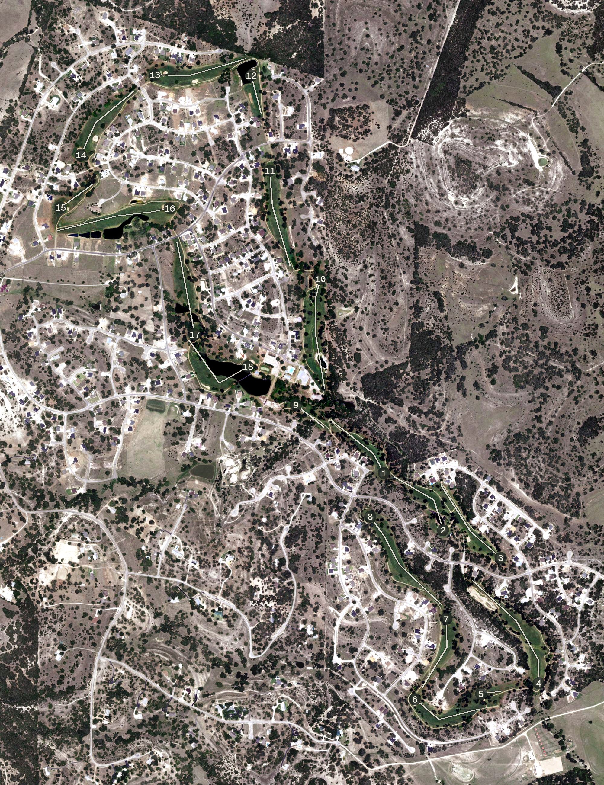 Aerial view of Vaaler Creek Golf Club, TX