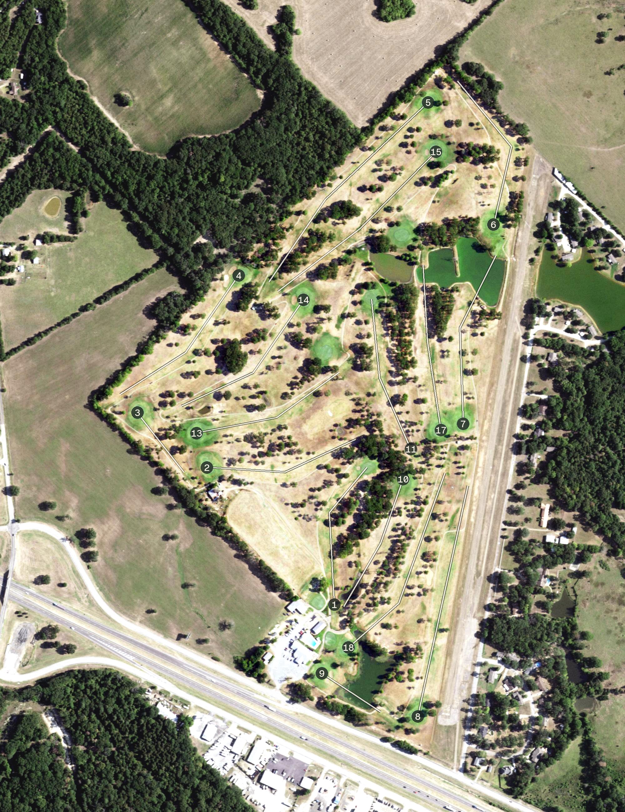 Aerial view of Van Zandt Country Club, TX