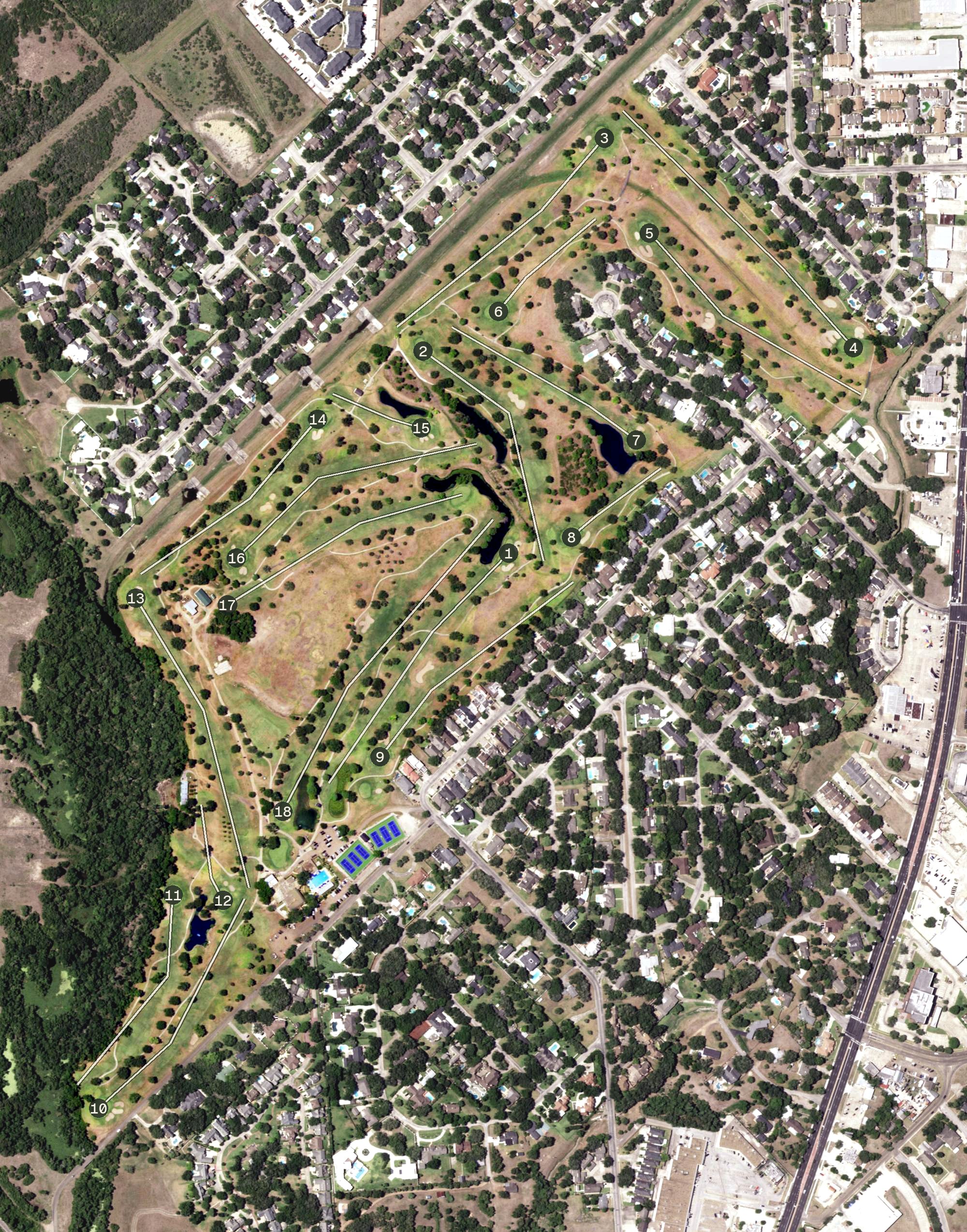 Aerial view of Victoria Country Club, TX