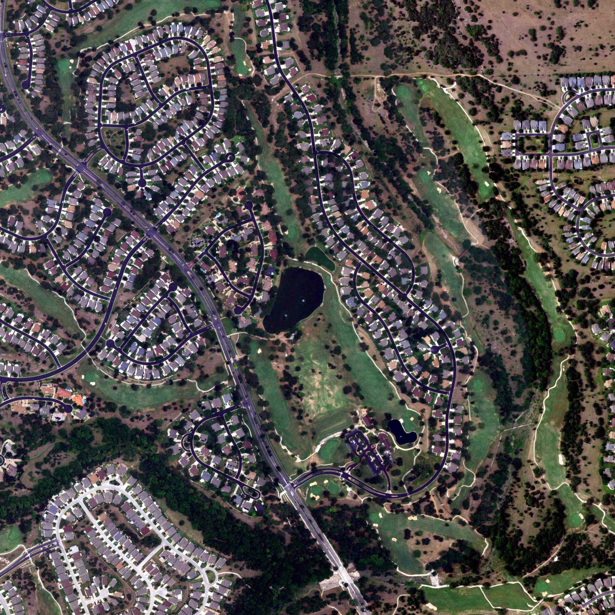 Aerial view of White Wing Golf Club, TX