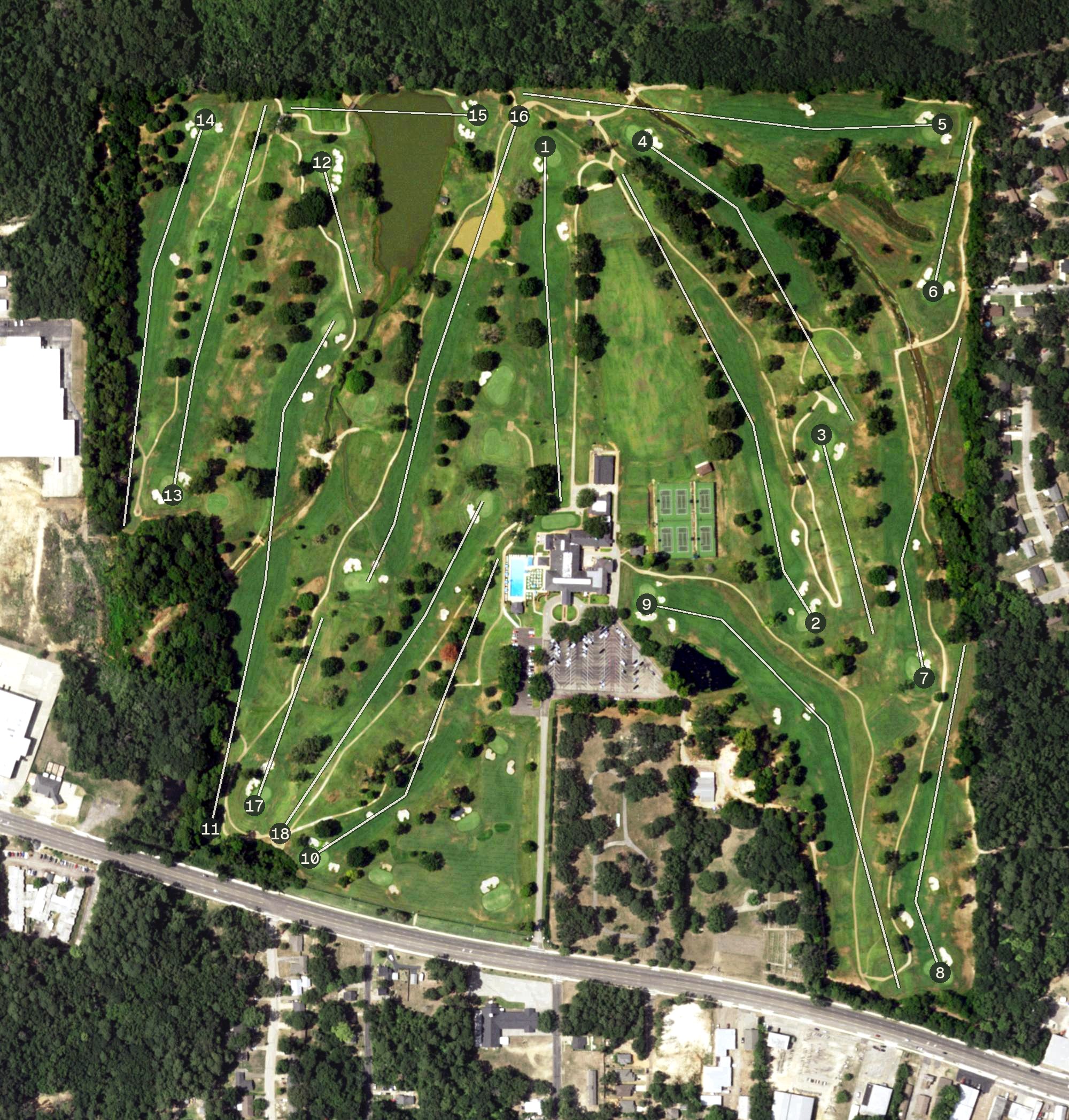 Aerial view of Willow Brook Country Club, TX