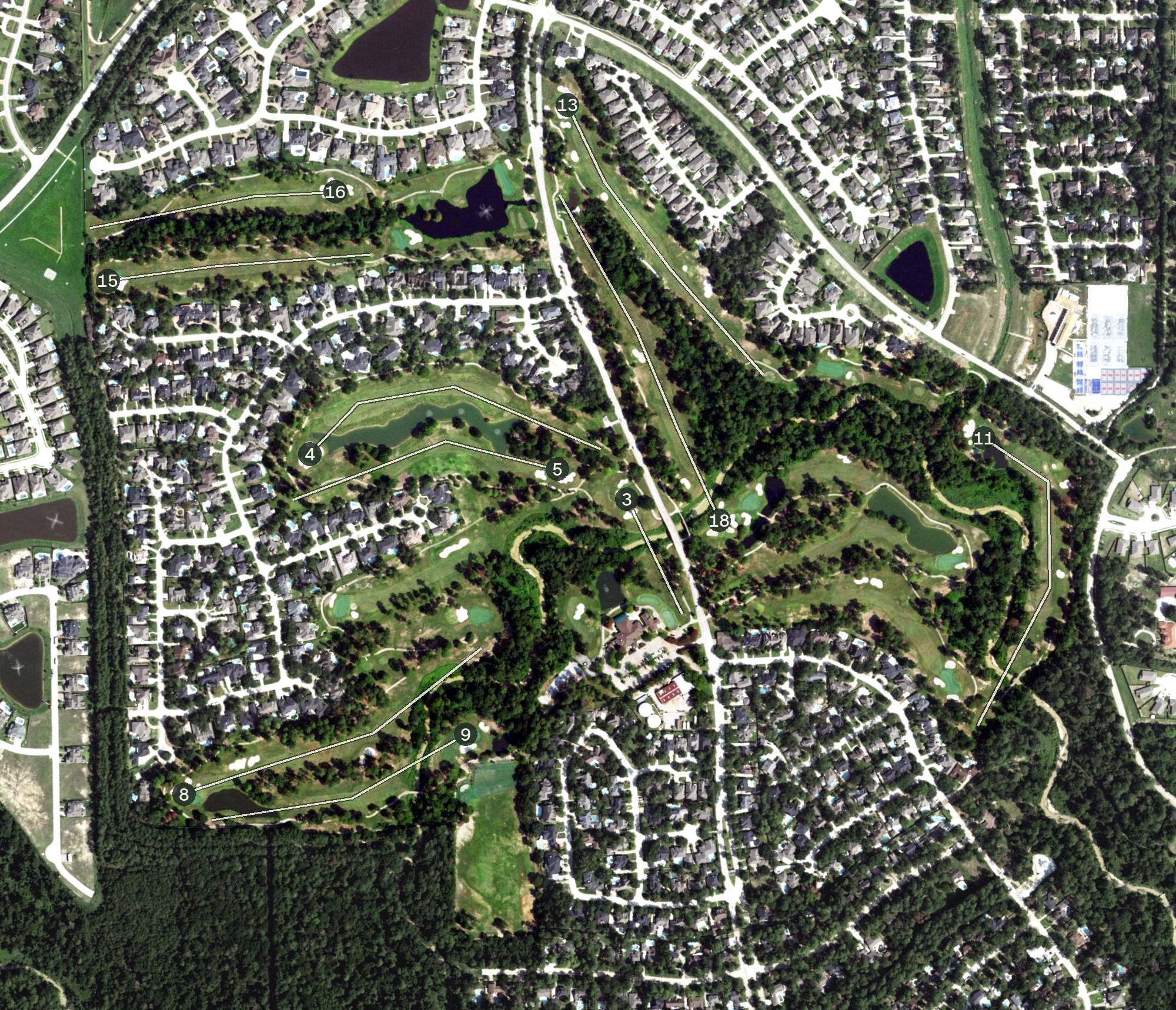 Aerial view of Willow Creek Golf Club, TX