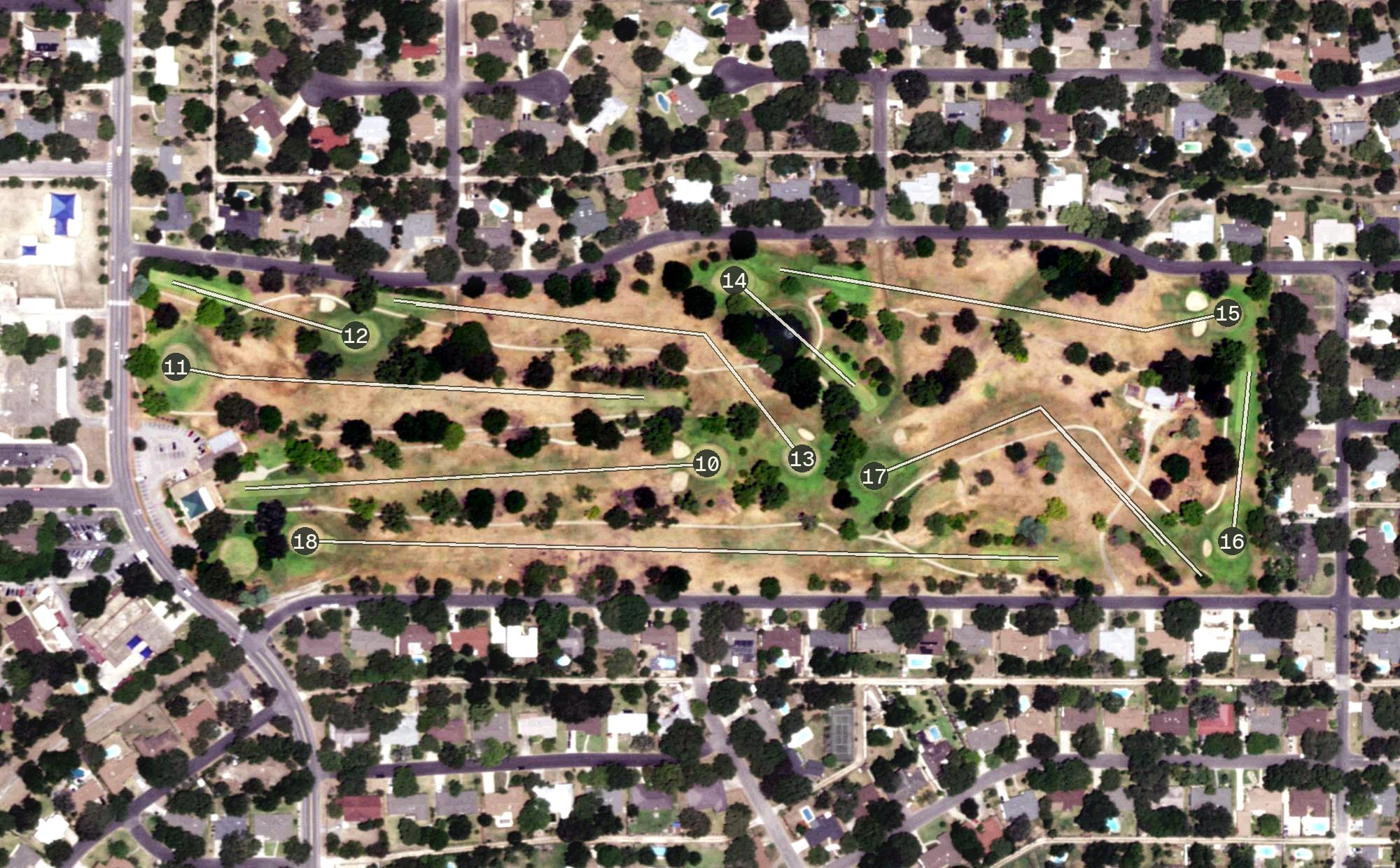 Aerial view of Windcrest Golf Club, TX