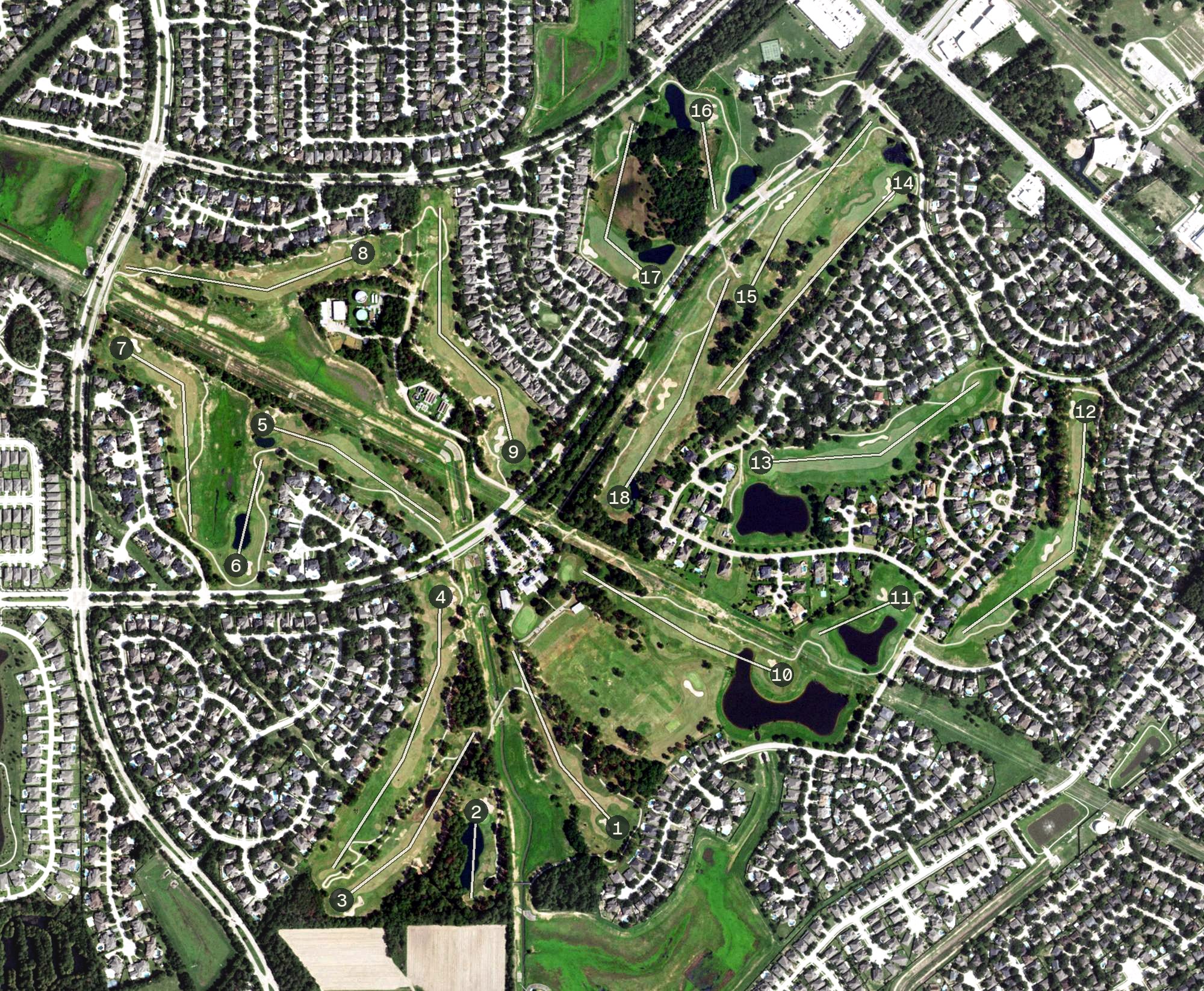 Aerial view of Windrose Golf Club, TX