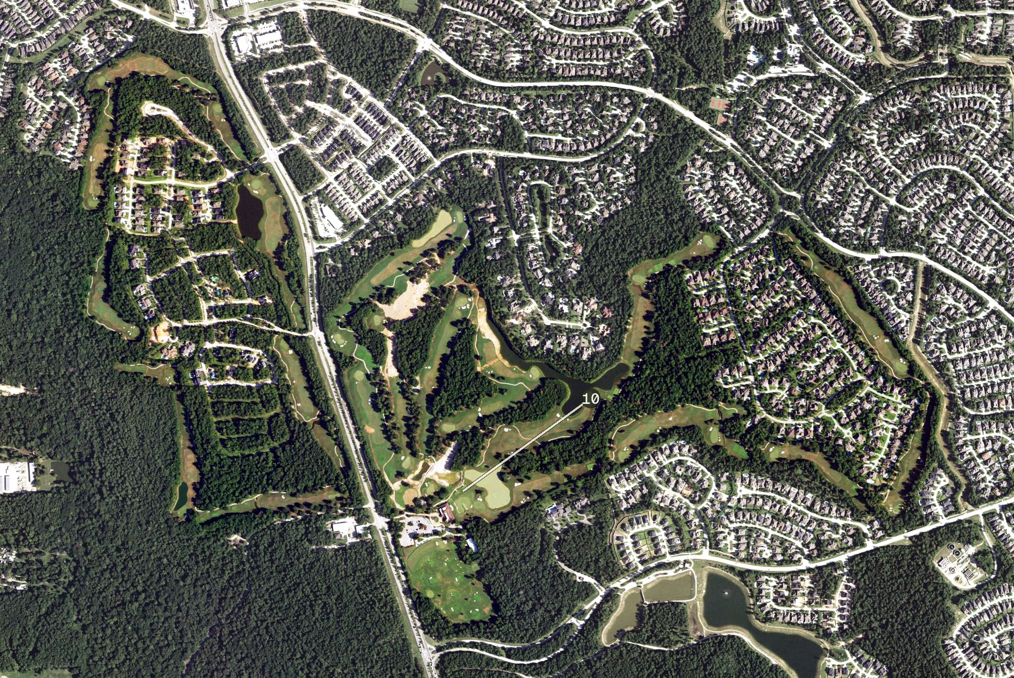 Aerial view of Woodforest Golf Club, TX